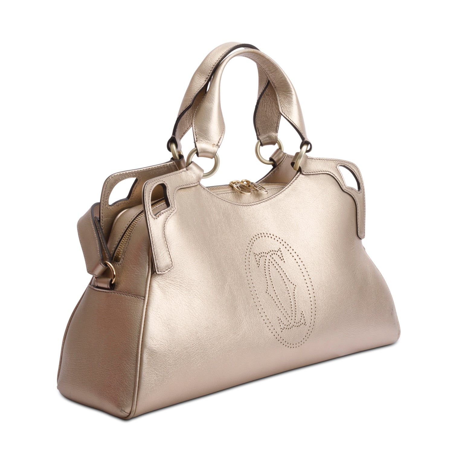 Cartier Gold Leather Medium Marcello de Cartier w/ Box, Strap & Authenticity Card