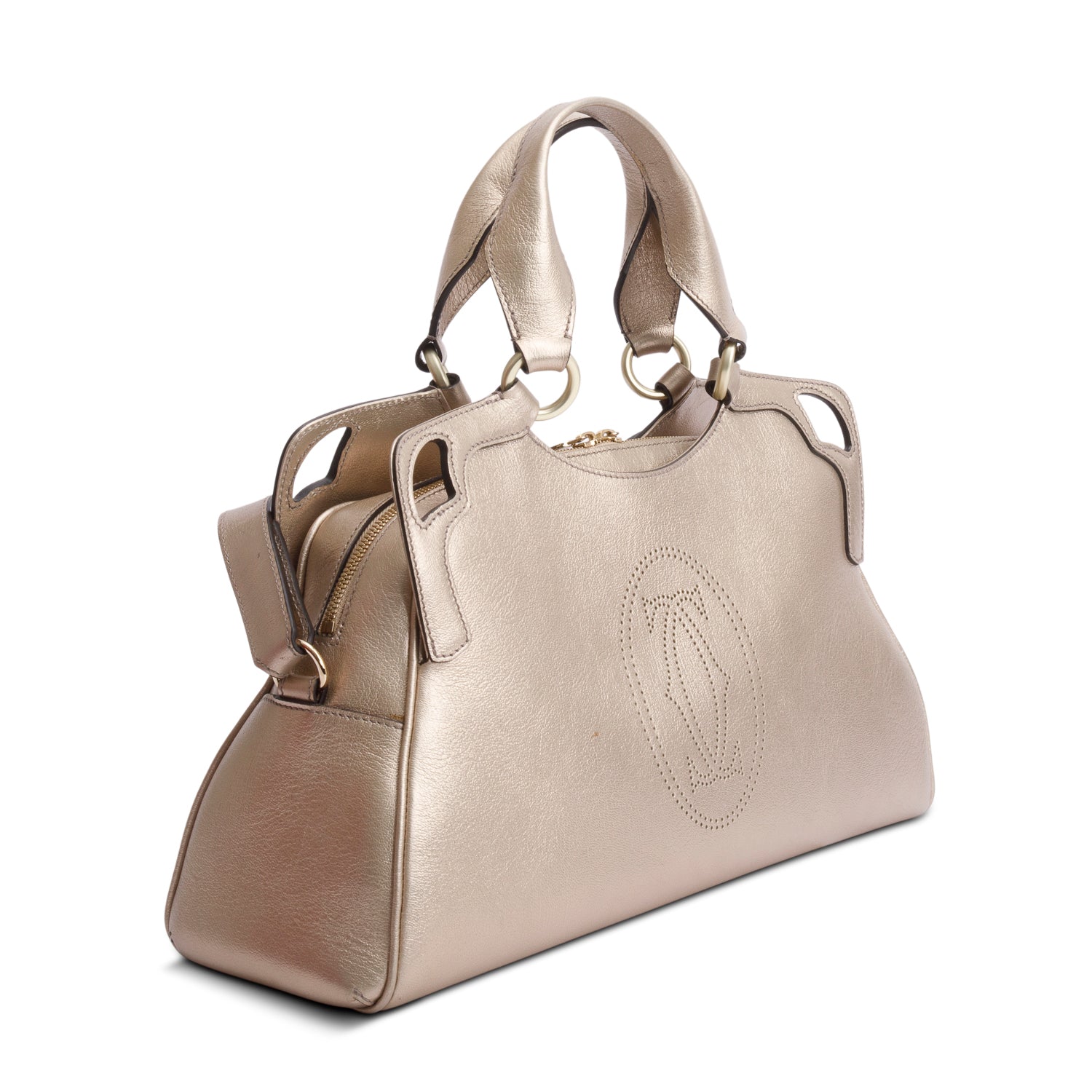 Cartier Gold Leather Medium Marcello de Cartier w/ Box, Strap & Authenticity Card