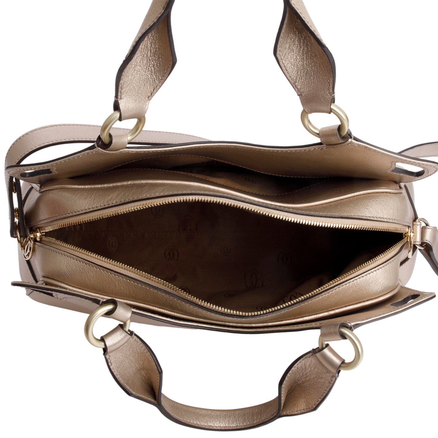 Cartier Gold Leather Medium Marcello de Cartier w/ Box, Strap & Authenticity Card