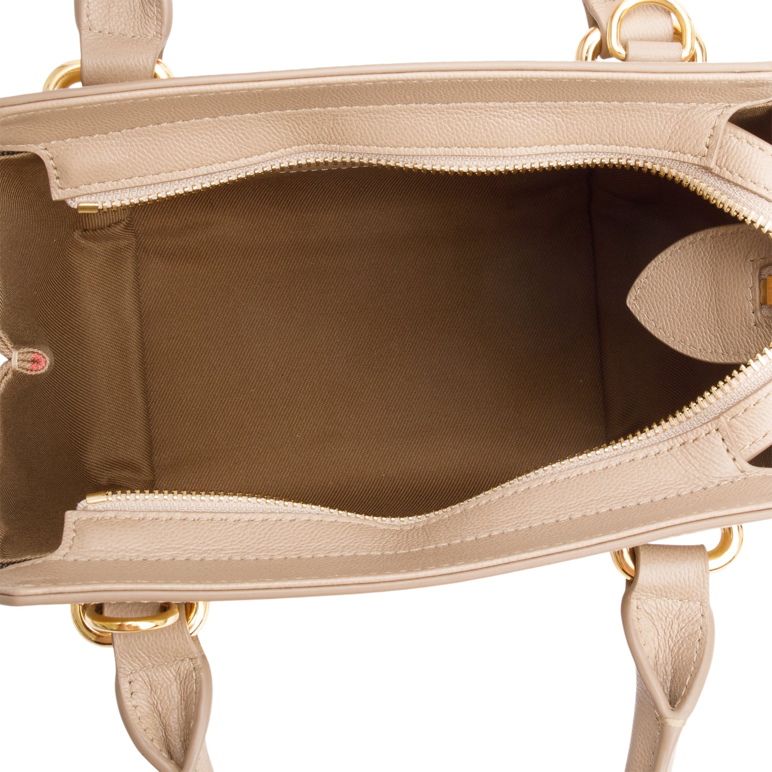 Burberry Beige Calfskin Mega Check Mini Banwell Tote w/ Strap