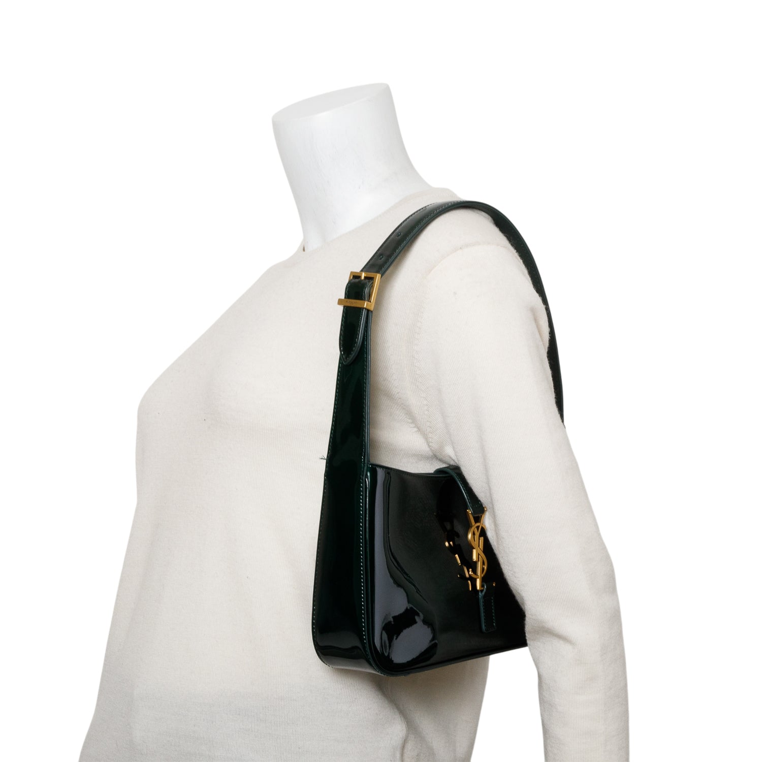 Saint Laurent 2024 Green Patent Leather Le 5 a 7 Hobo
