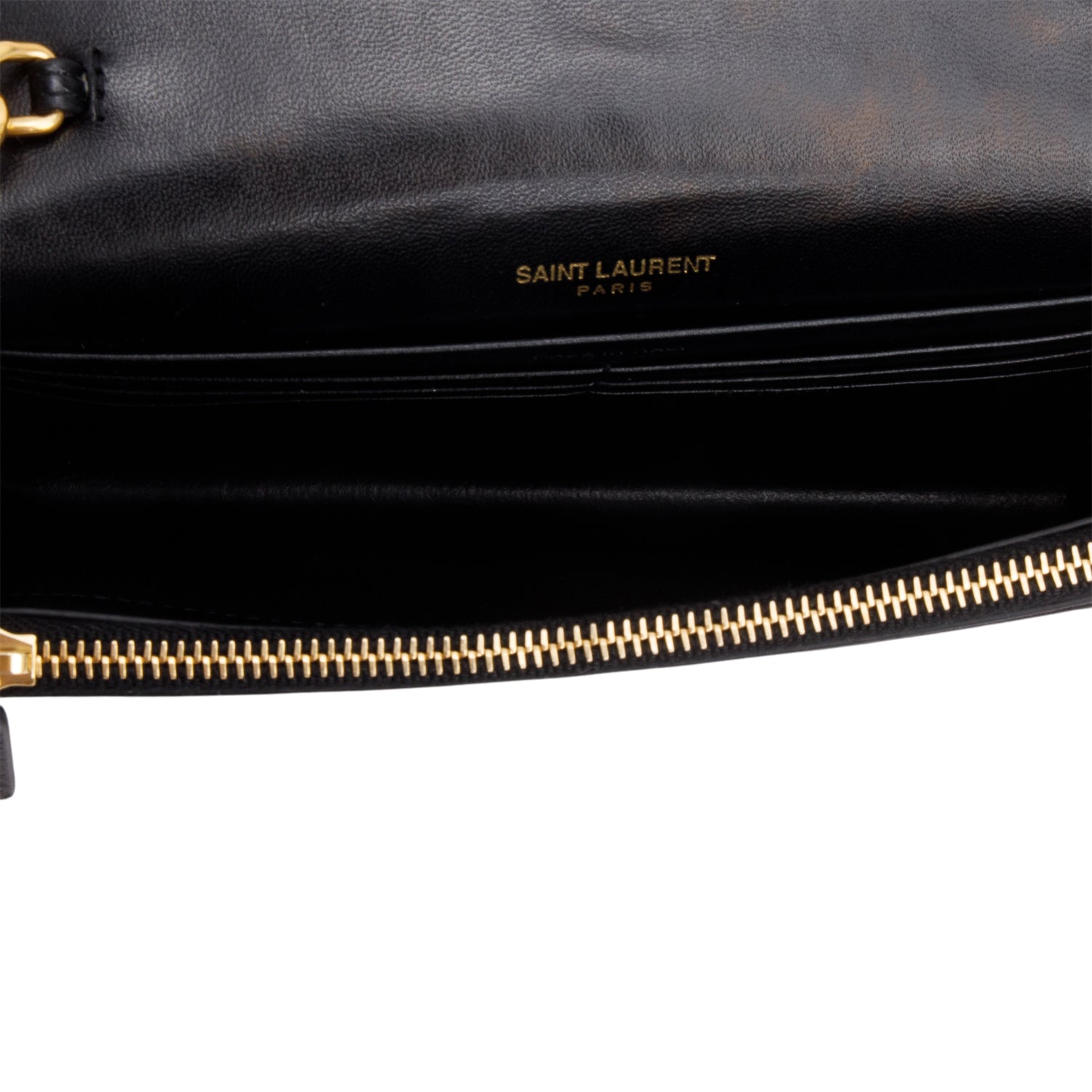 Saint Laurent Black Suede Kate Tassel Wallet on Chain