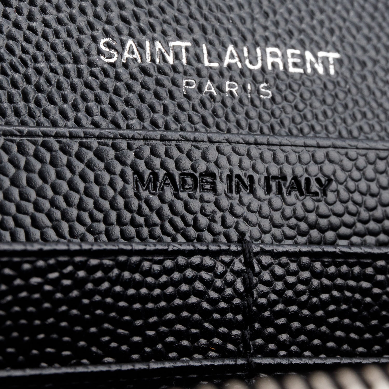 Saint Laurent Black Grain De Poudre Leather Envelope Chain Wallet