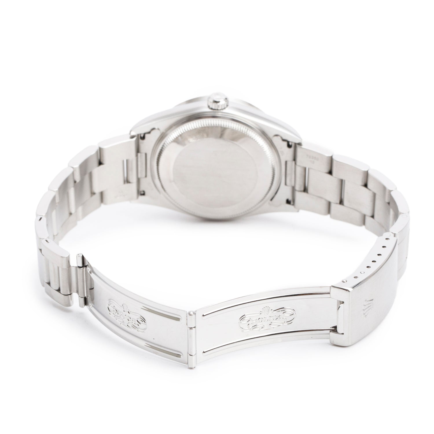 Rolex Stainless Steel Oyster Perpetual Engine Turned Bezel Air King 34 MM Watch Black Dial 14010 w/ Box & Papers