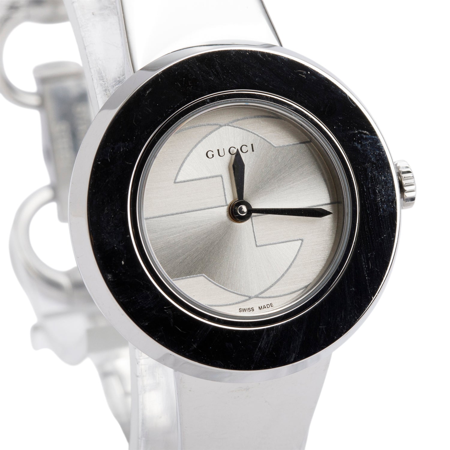 Gucci Stainless Steel 27 MM U-Play Watch w/ Box, Extra Strap & Bezel