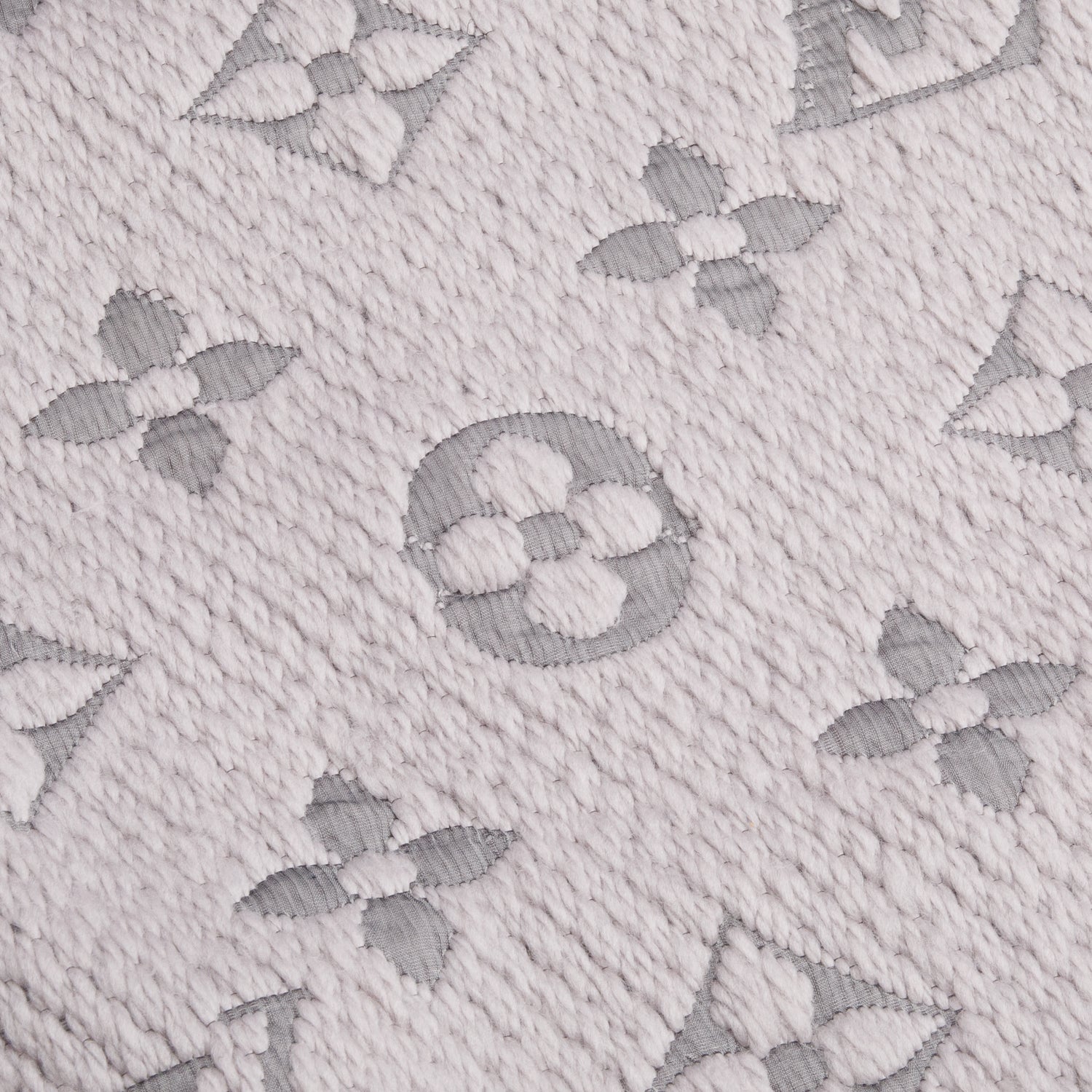 Louis Vuitton Grey Wool/Silk Logomania Shine Scarf w/ Box