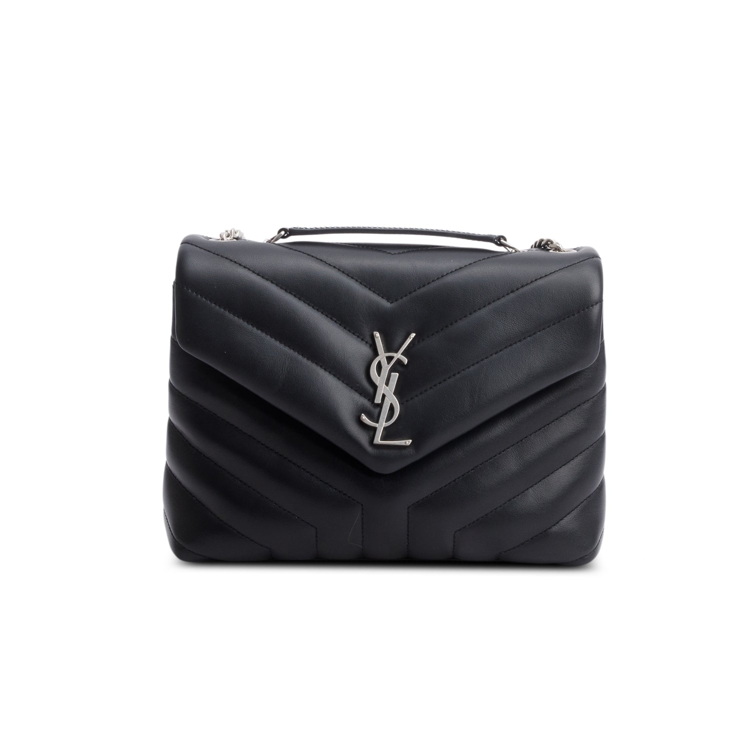 Saint Laurent 2022 Black Calfskin Y Quilted Monogram Toy Loulou Crossbody Bag
