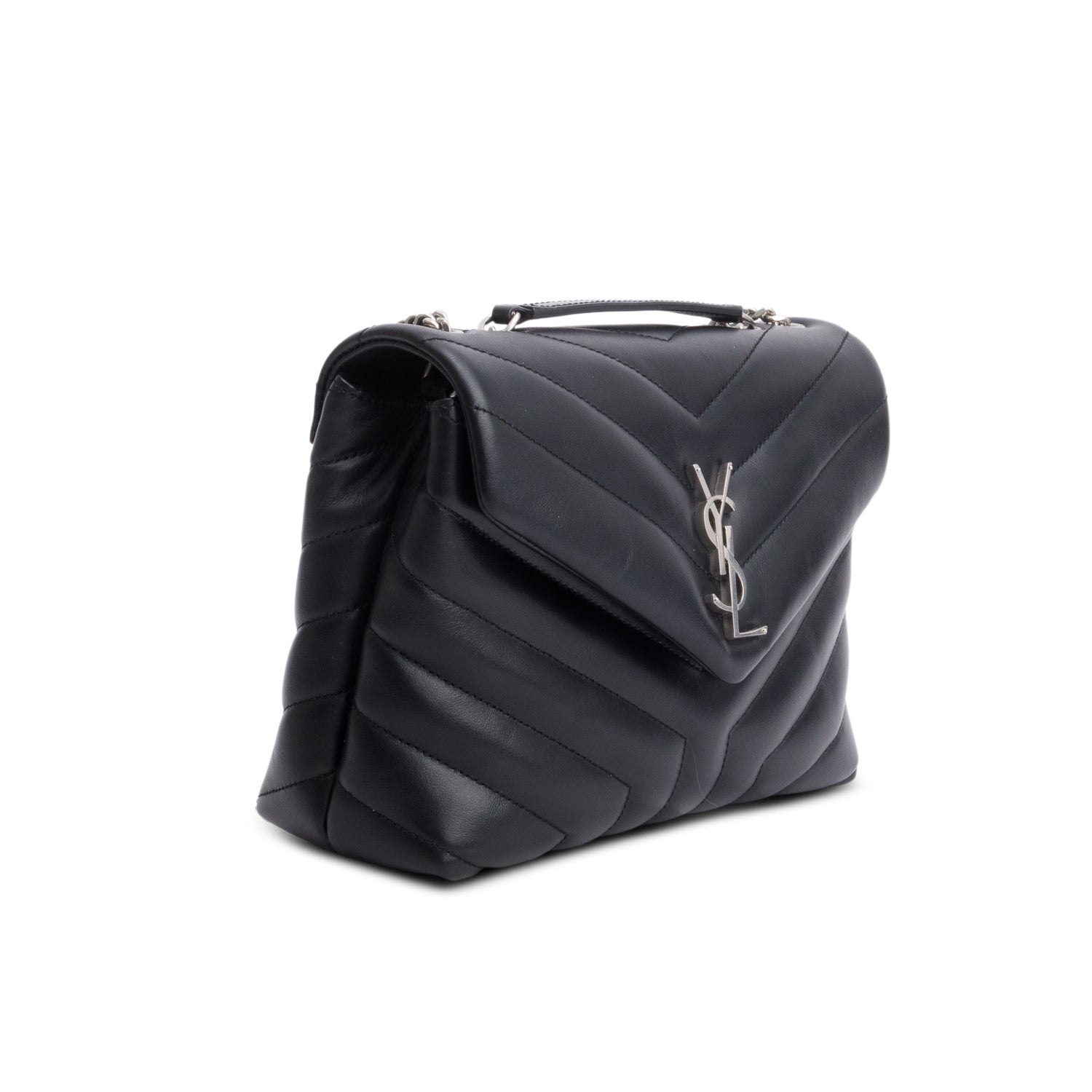 Saint Laurent 2022 Black Calfskin Y Quilted Monogram Toy Loulou Crossbody Bag