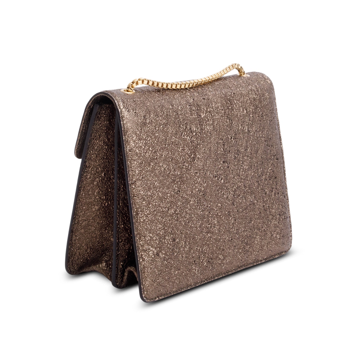 Ferragamo Metallic Brown Thalia Flap Shoulder Bag