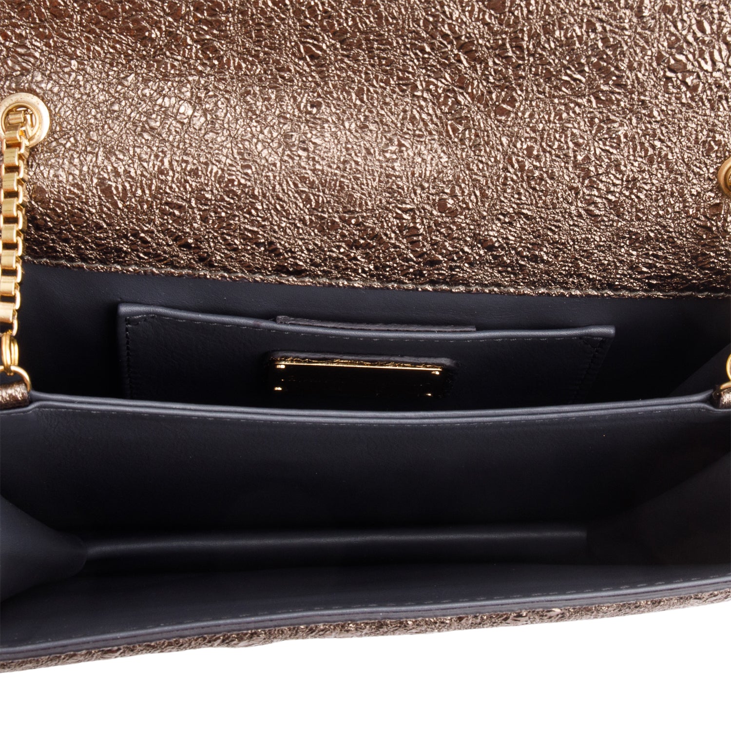 Ferragamo Metallic Brown Thalia Flap Shoulder Bag