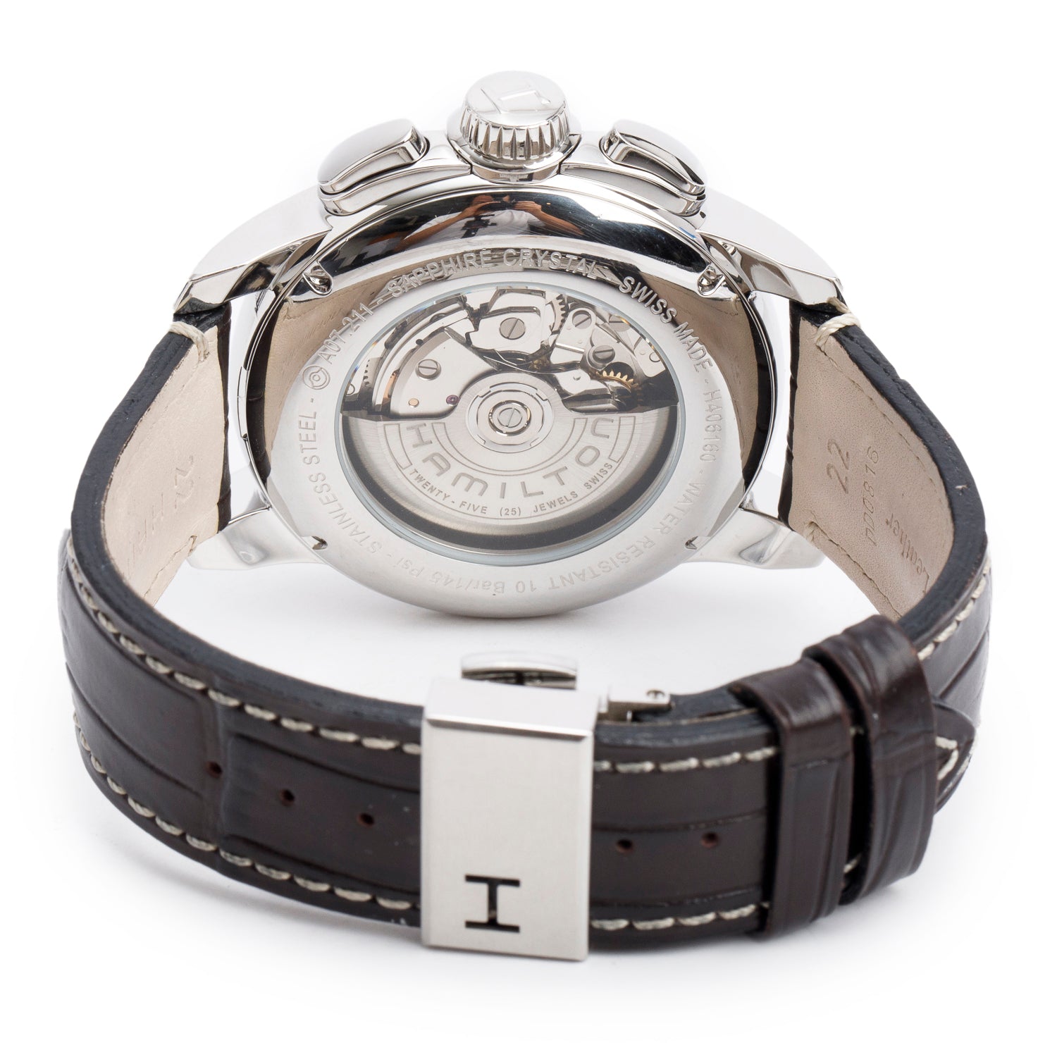 Hamilton 2022 Stainless Steel American Classic Railroad Automatic Chronograph 46 MM Watch w/ Box & Papers