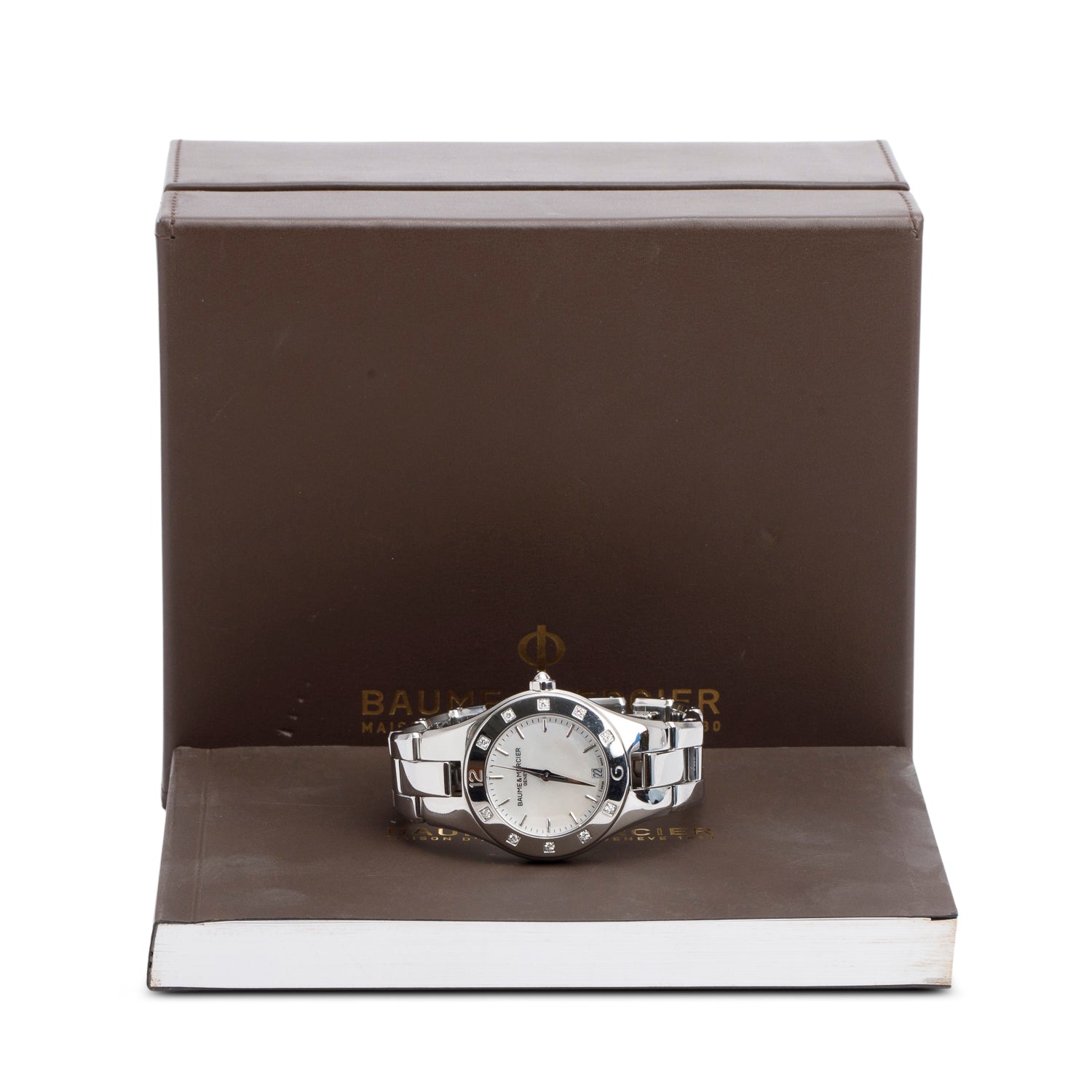 Baume & Mercier Stainless Steel Diamond Bezel 32 MM Linea Watch w/ Box