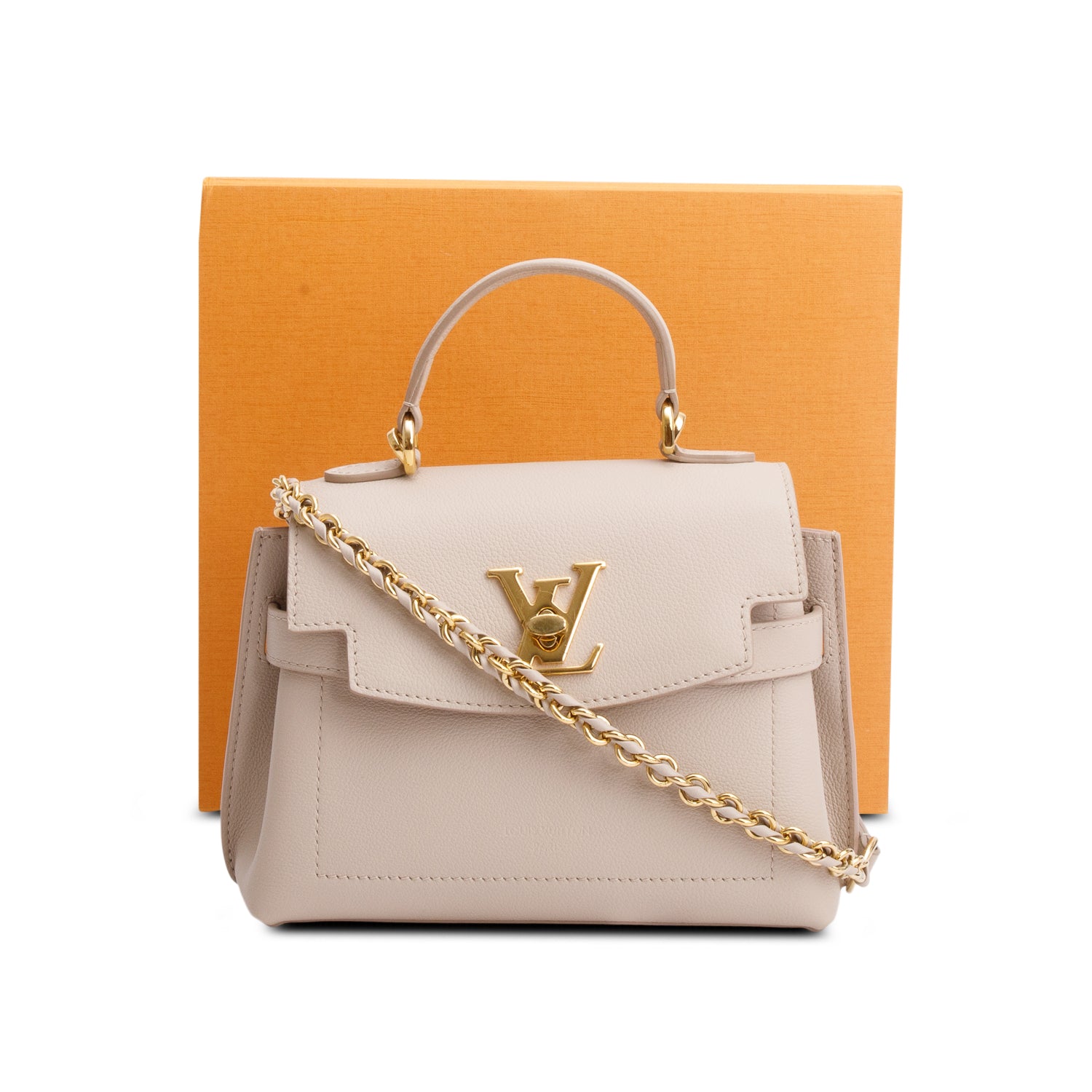 Louis Vuitton Beige Calkskin Mini Lockme Ever w/ Box & Strap
