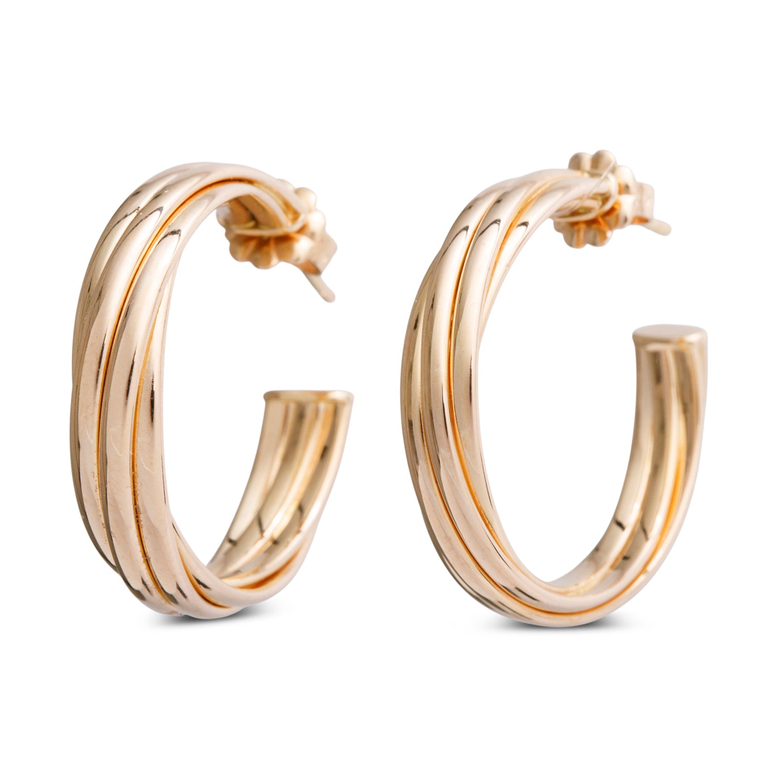 Tiffany & Co. Paloma Picasso 18k Yellow Gold Melody Hoop Earrings w/ Box