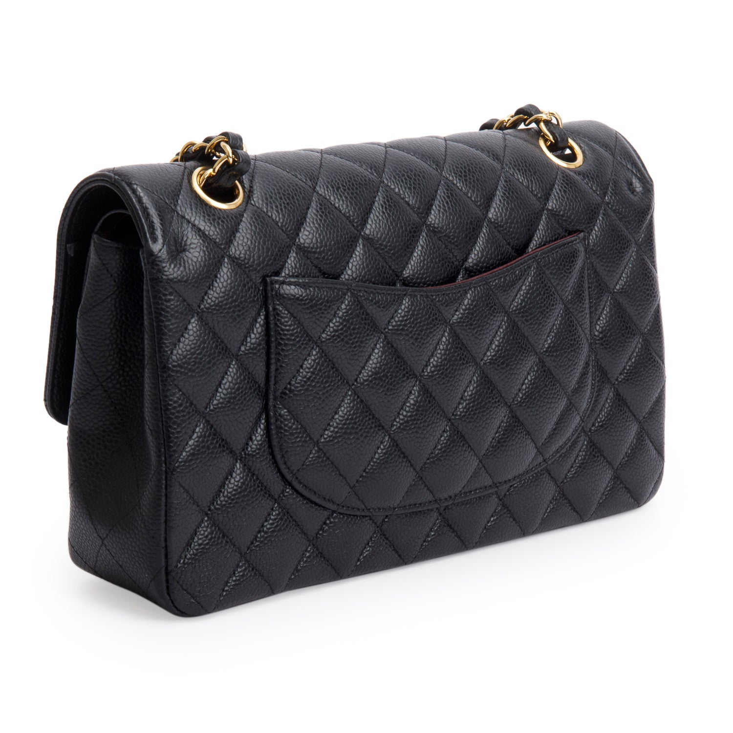 Chanel Black Caviar Classic Medium Double Flap Bag w/ Box, Receipt & Authenticity Card