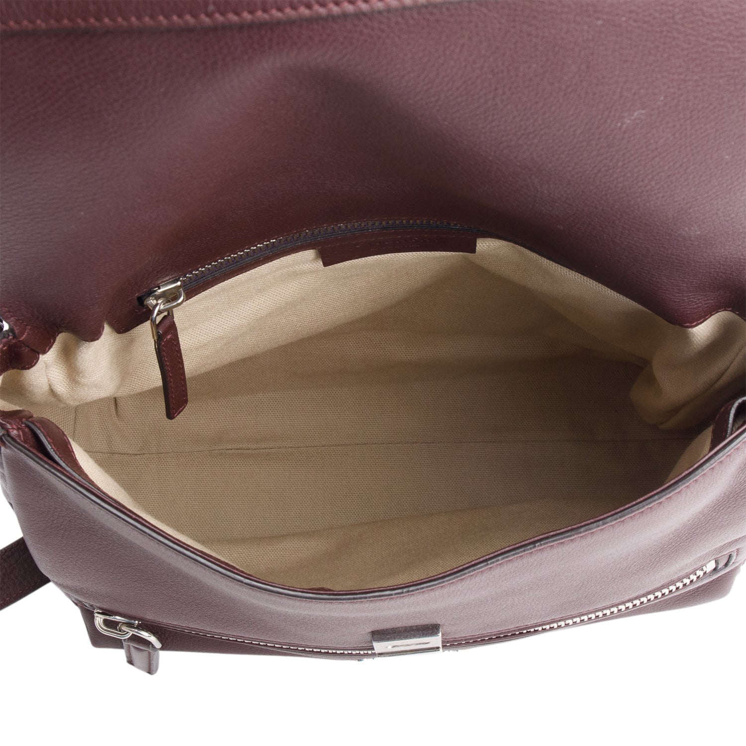 Givenchy Burgundy Calfskin Leather Medium Pandora Pure Satchel Bag w/ Strap