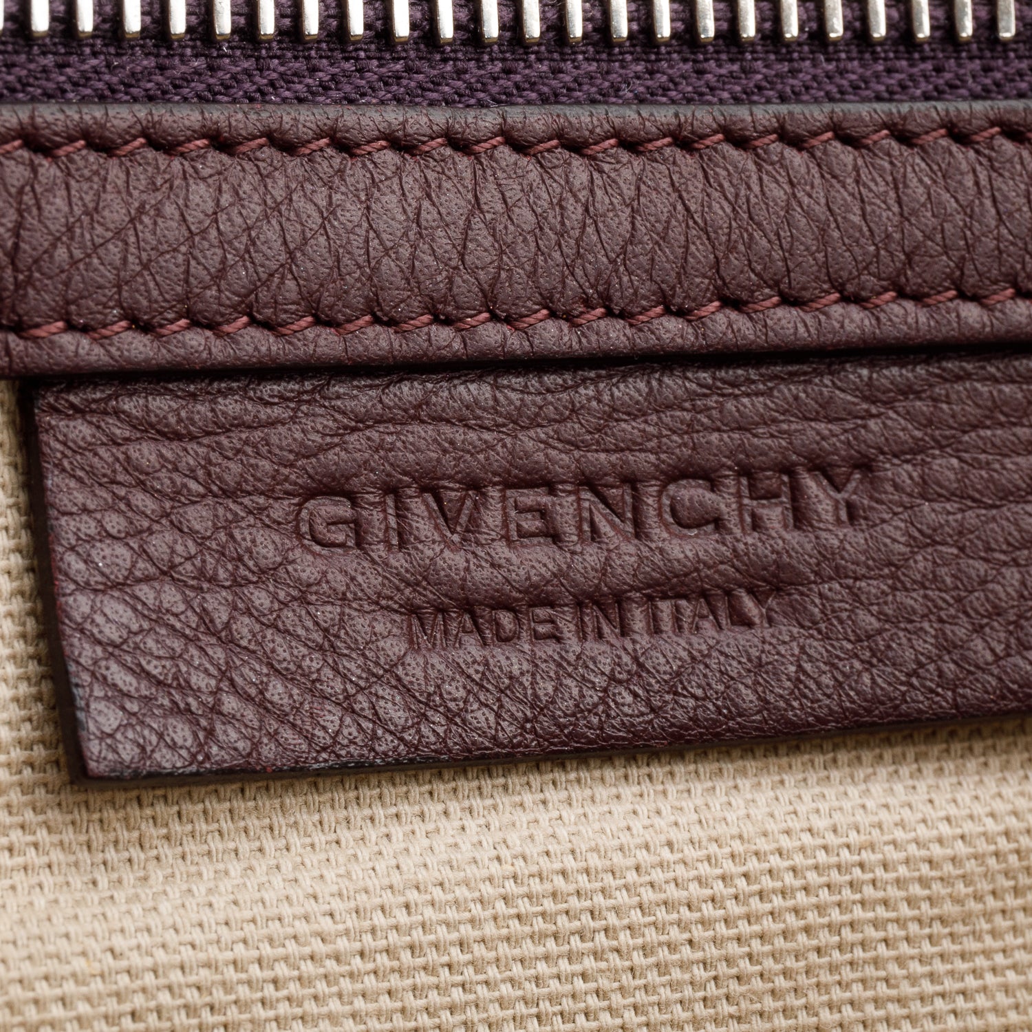 Givenchy Burgundy Calfskin Leather Medium Pandora Pure Satchel Bag w/ Strap