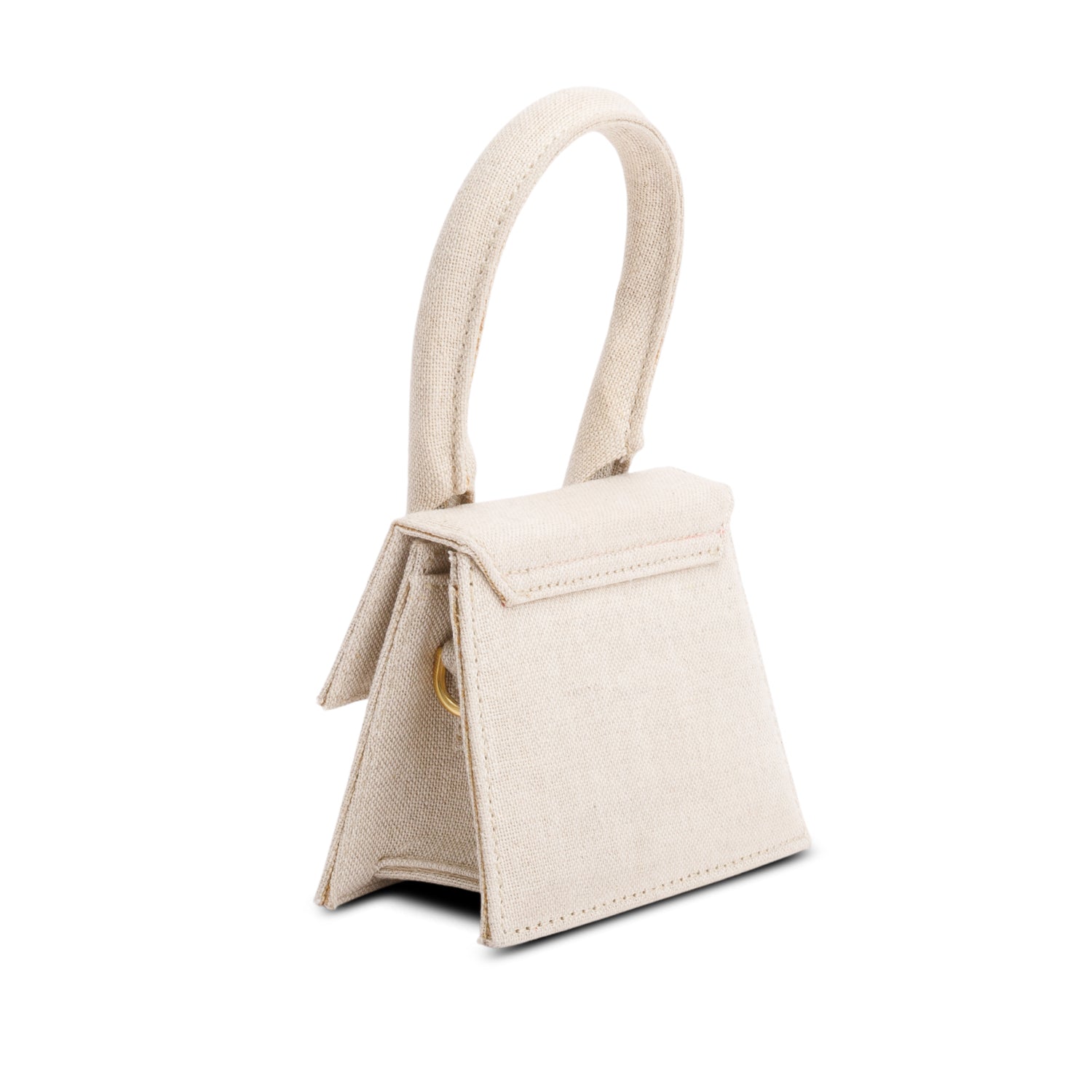 Jacquemus White Canvas Mini Signature Le Chiquito Handle Bag w/ Strap