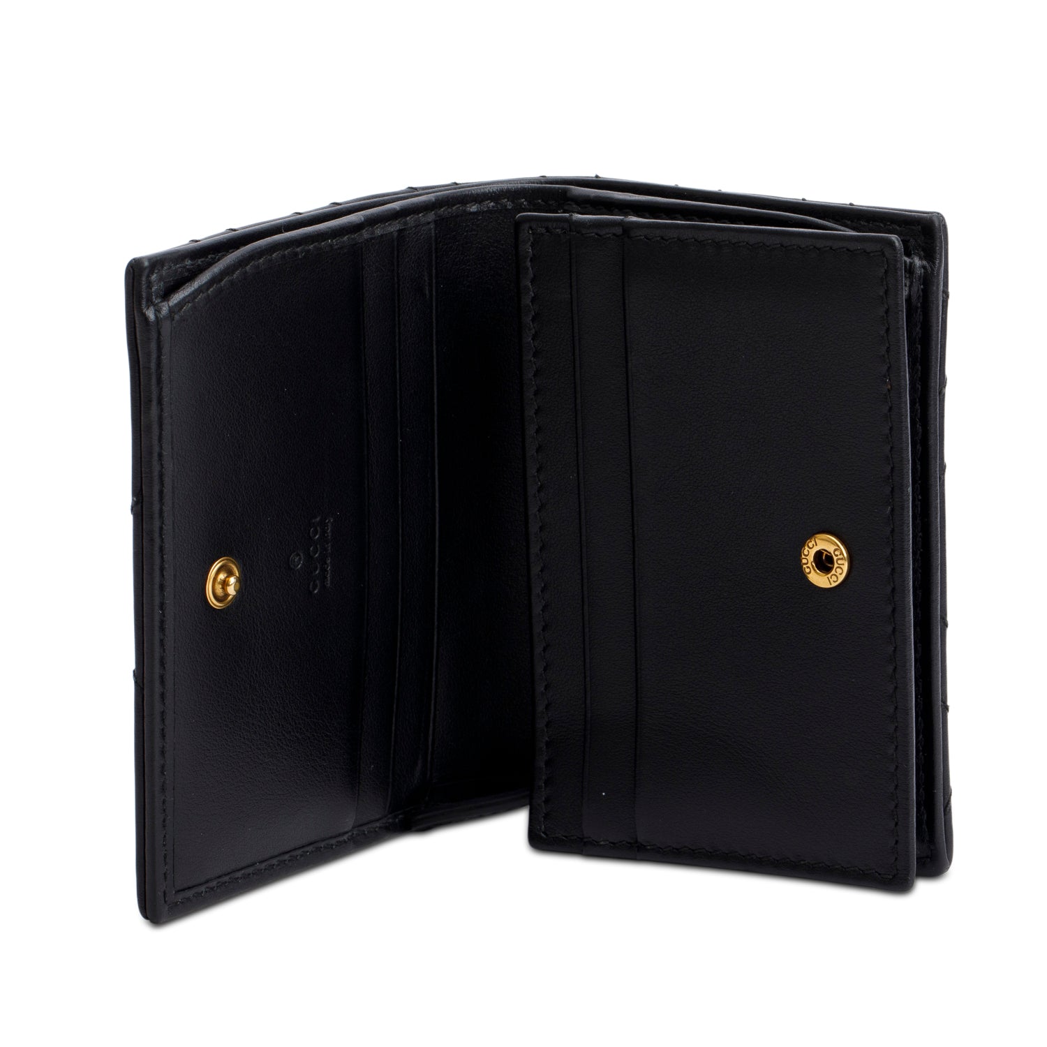 Gucci Black Quilted GG Marmont Leather Card Case Wallet w/ Box