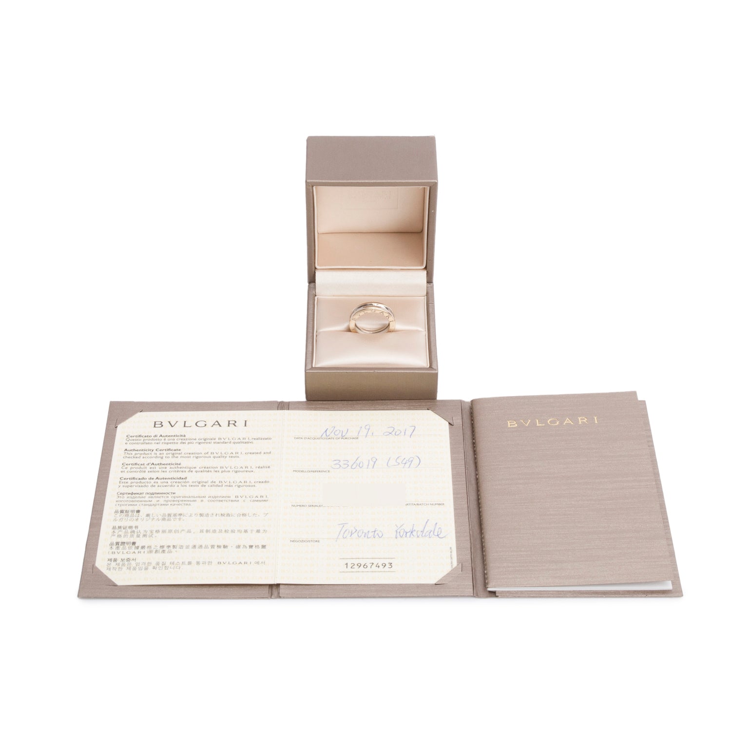 BVLGARI 18k Rose & White Gold B.Zero1 1-Band Ring, Size 49 5 w/ Box & Certificate