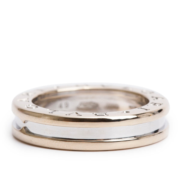BVLGARI 18k Rose & White Gold B.Zero1 1-Band Ring, Size 49 5 w
