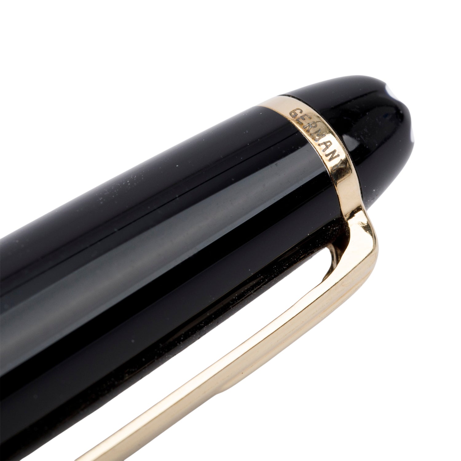 Montblanc Yellow Gold Coated Meisterstuck Classique Black Resin Ballpoint Pen w/ Box
