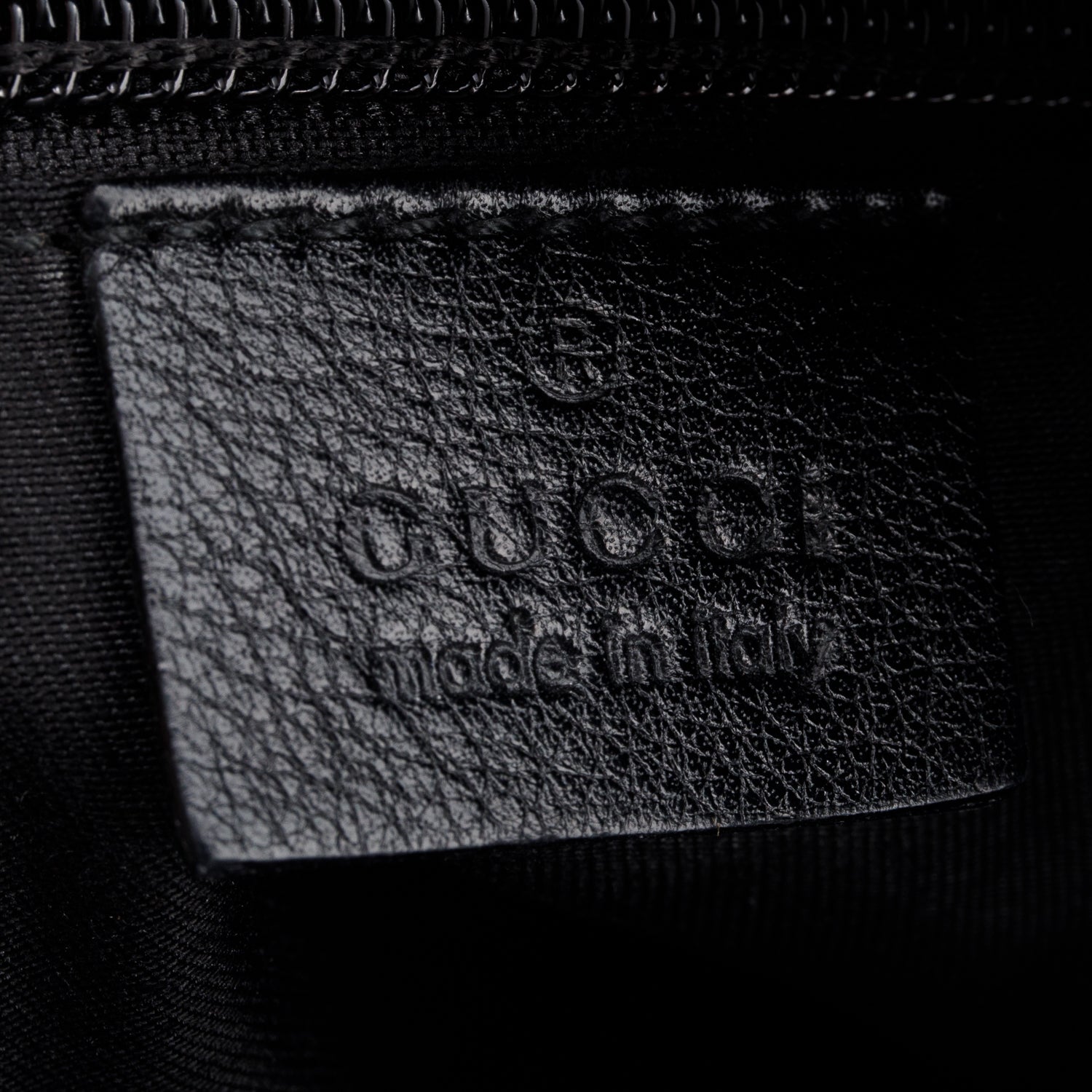 Gucci Black Leather Zip Lock Messenger Bag