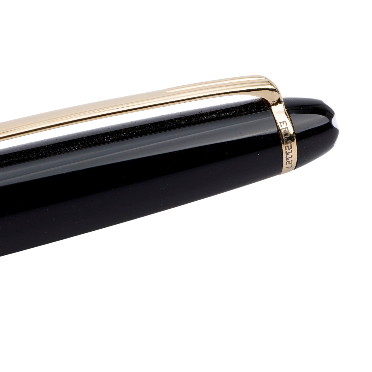 Montblanc Yellow Gold Coated Meisterstuck Classique Black Resin Ballpoint Pen w/ Box