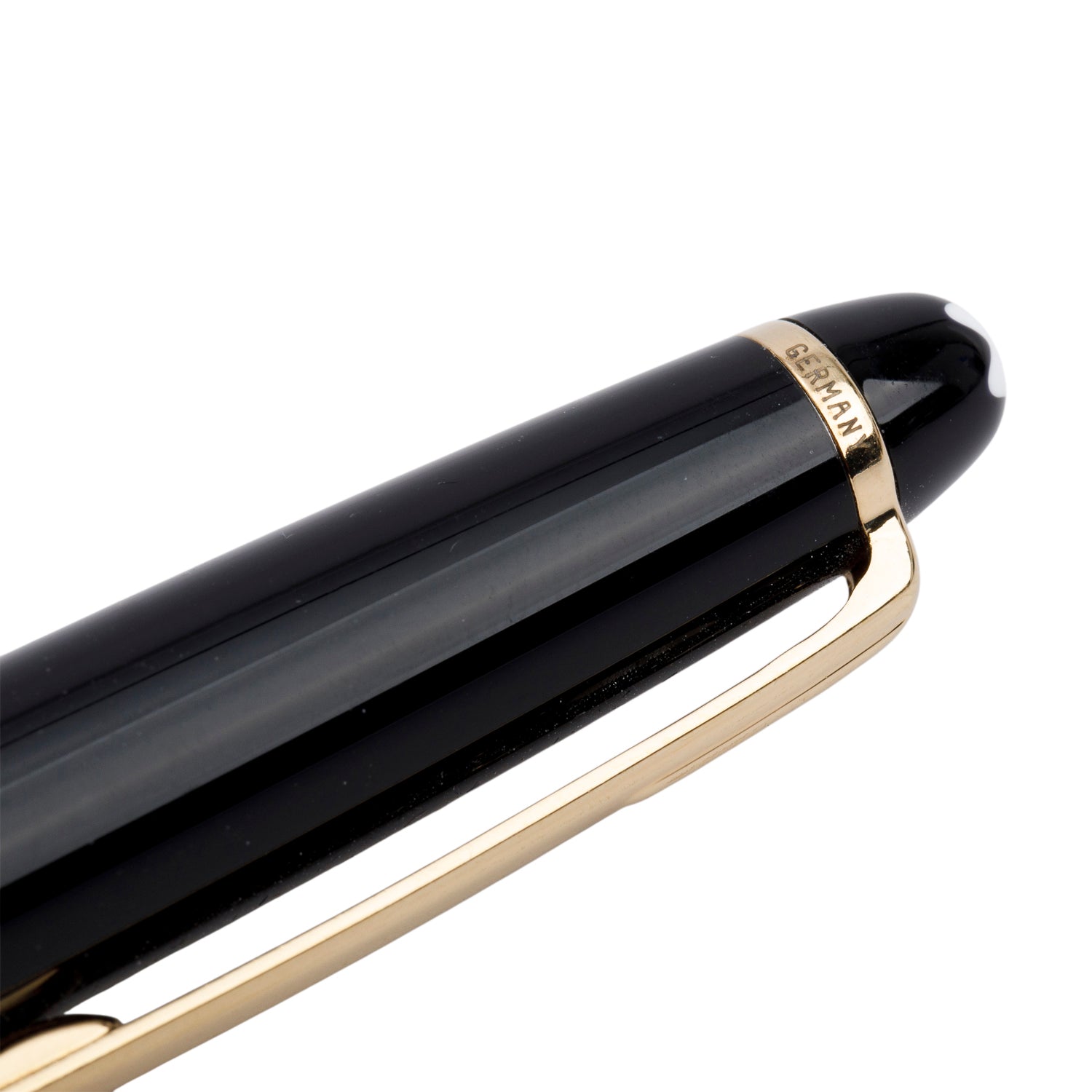 Montblanc Yellow Gold Coated Meisterstuck Classique Black Resin Ballpoint Pen w/ Box