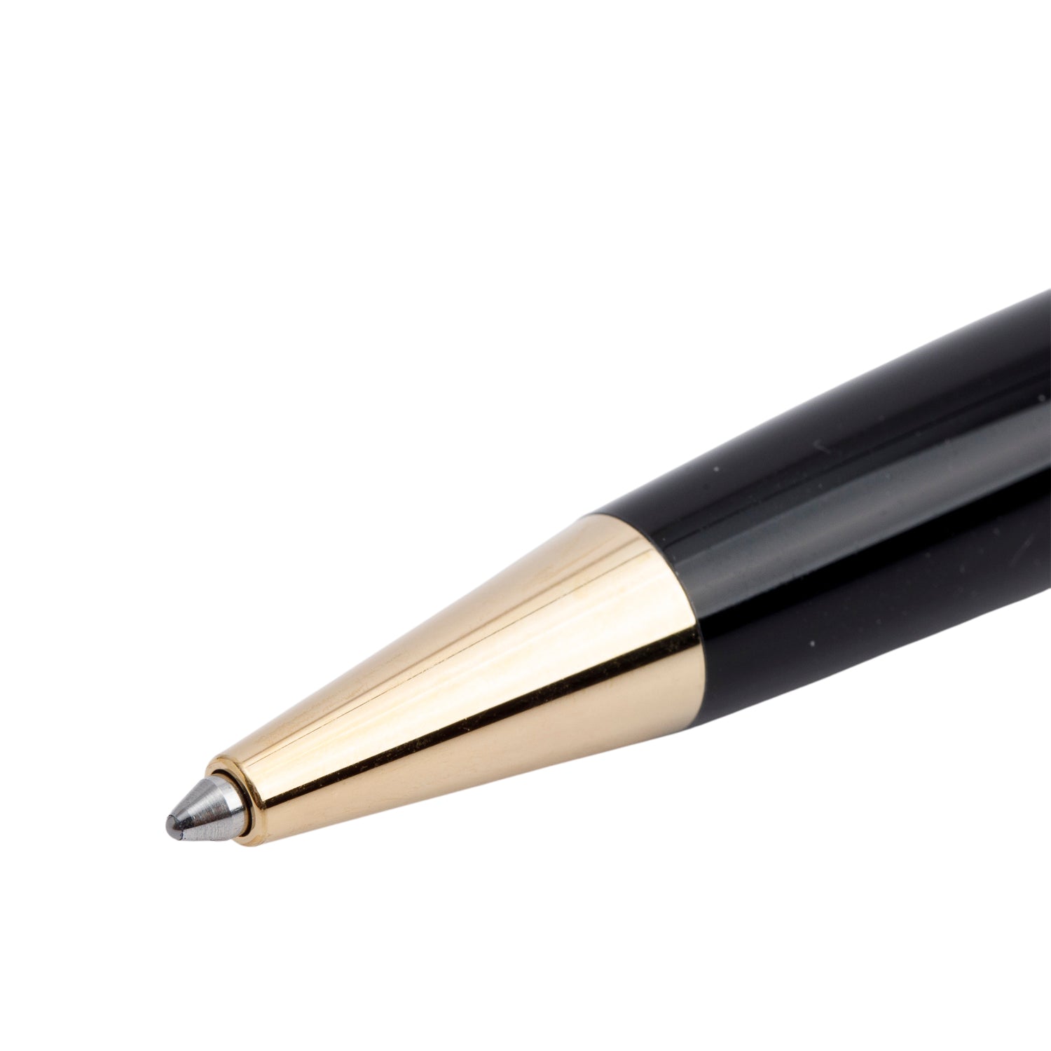 Montblanc Yellow Gold Coated Meisterstuck Classique Black Resin Ballpoint Pen w/ Box