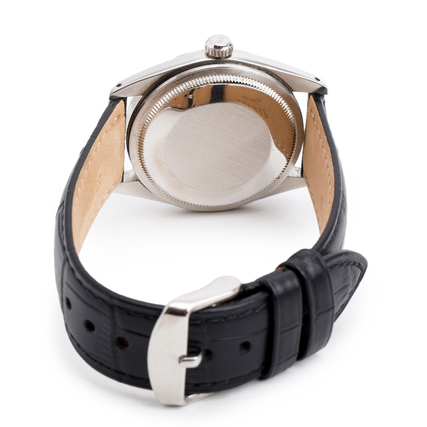 Rolex Vintage Stainless Steel Oyster Perpetual 34 MM Watch, Silver Dial 1008