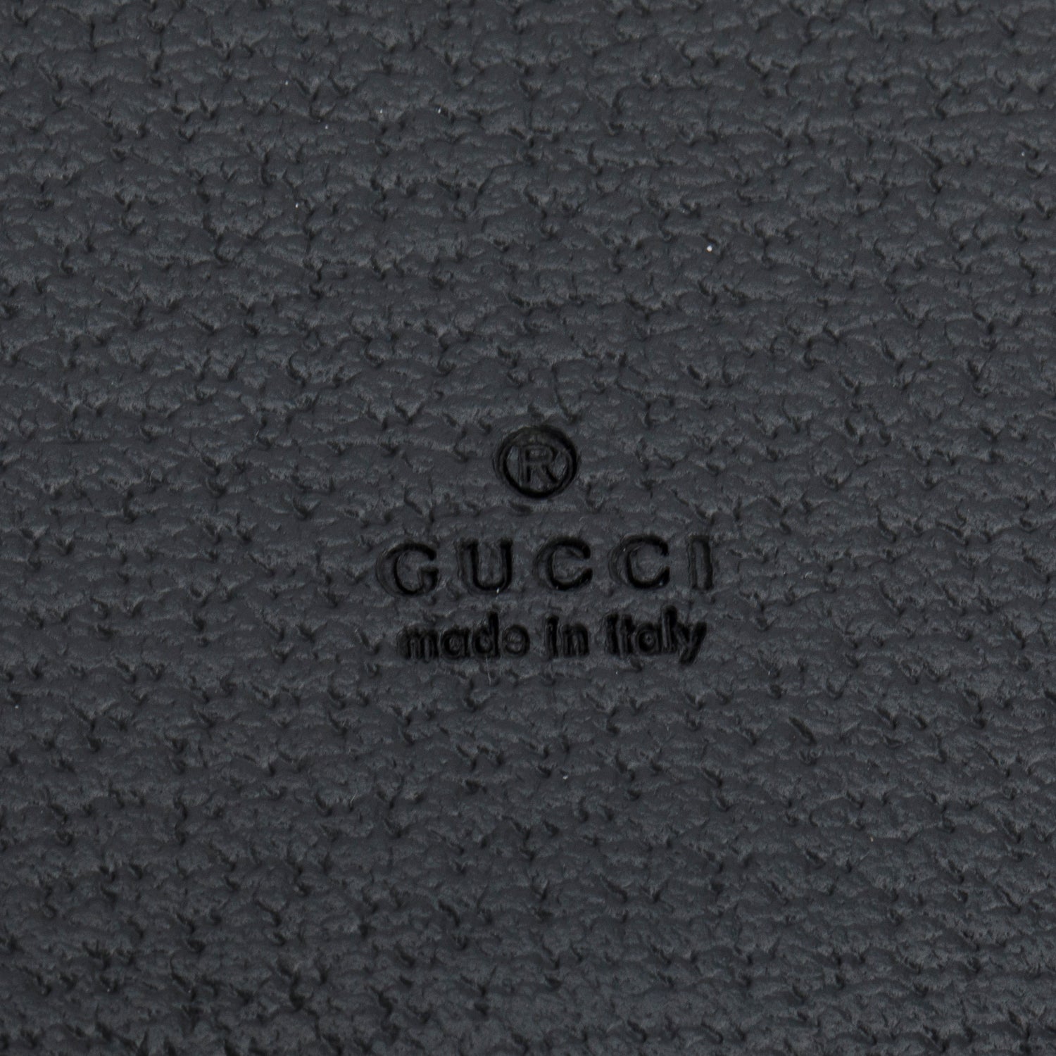 Gucci Grey Calfskin Leather Luggage Tag