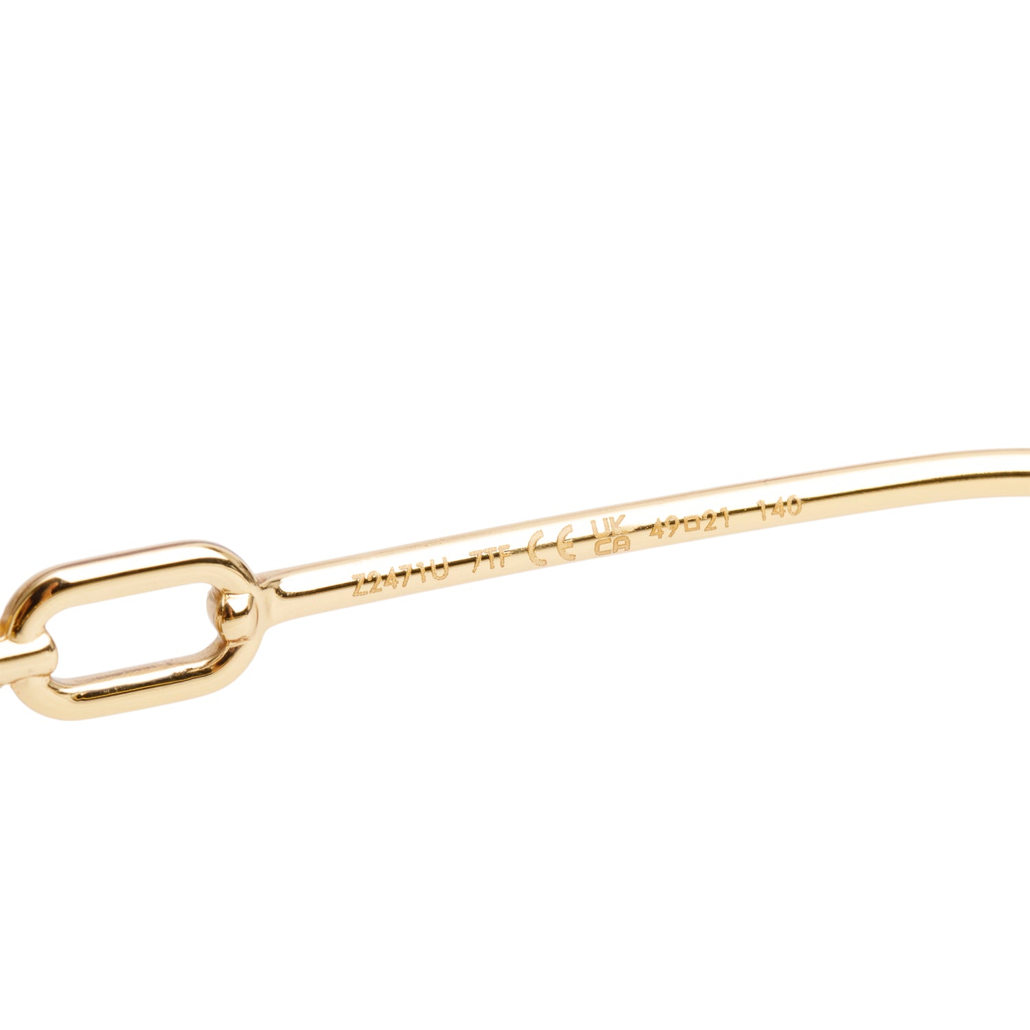 Louis Vuitton Z2471U Gold Tone My LV Chain Round Sunglasses w/ Case