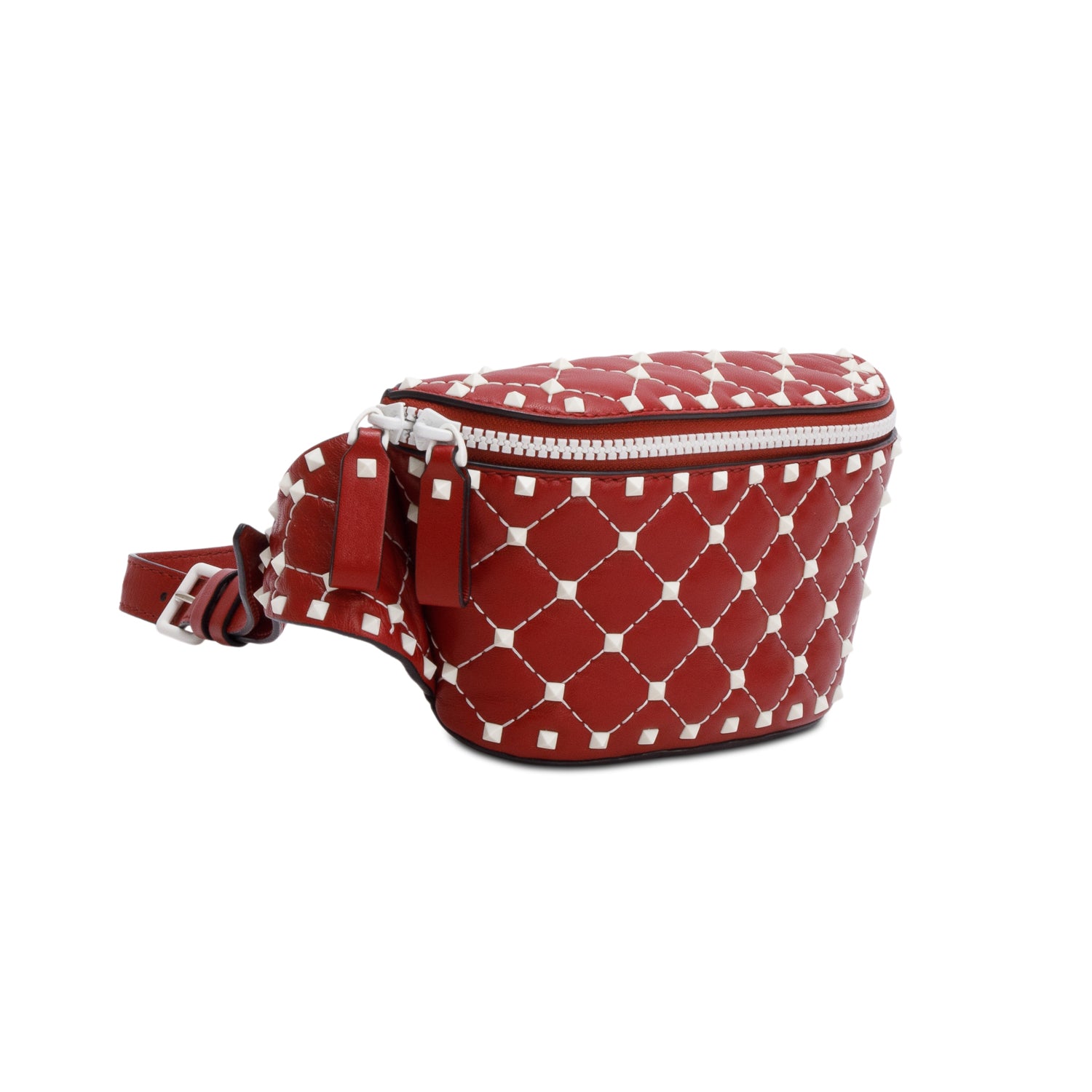 Valentino Red Leather Free Rockstud Belt Bag