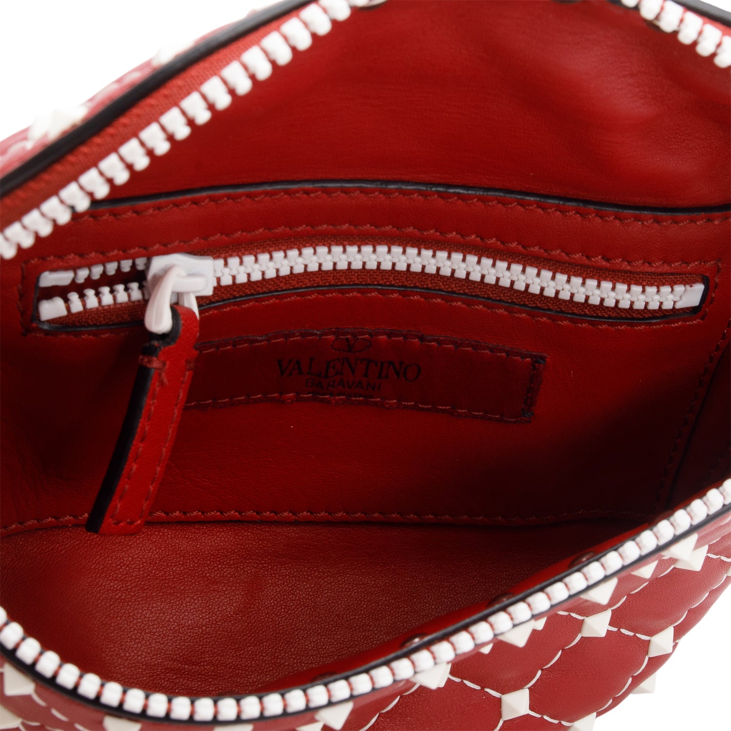 Valentino Red Leather Free Rockstud Belt Bag
