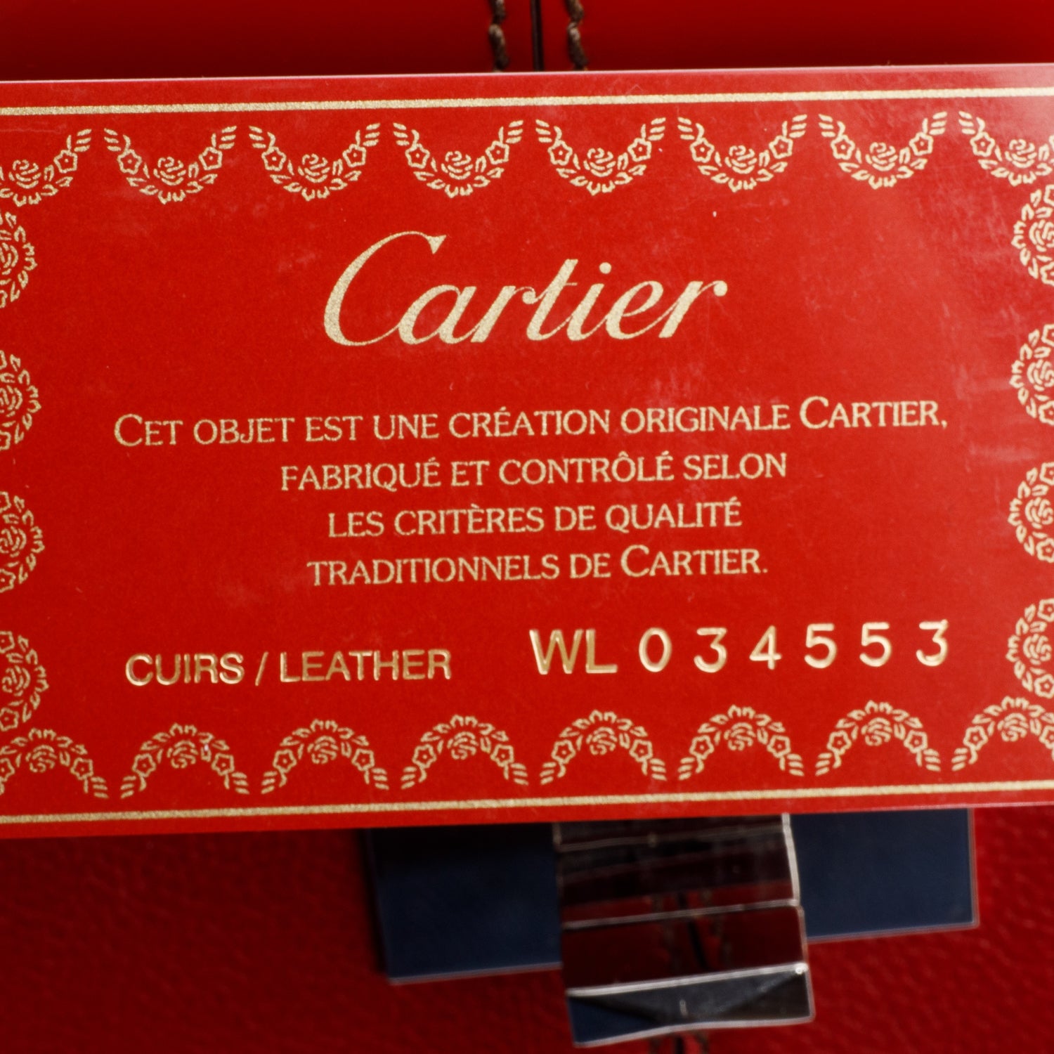 Cartier Red Leather Chain Tote w/ Authenticity Card
