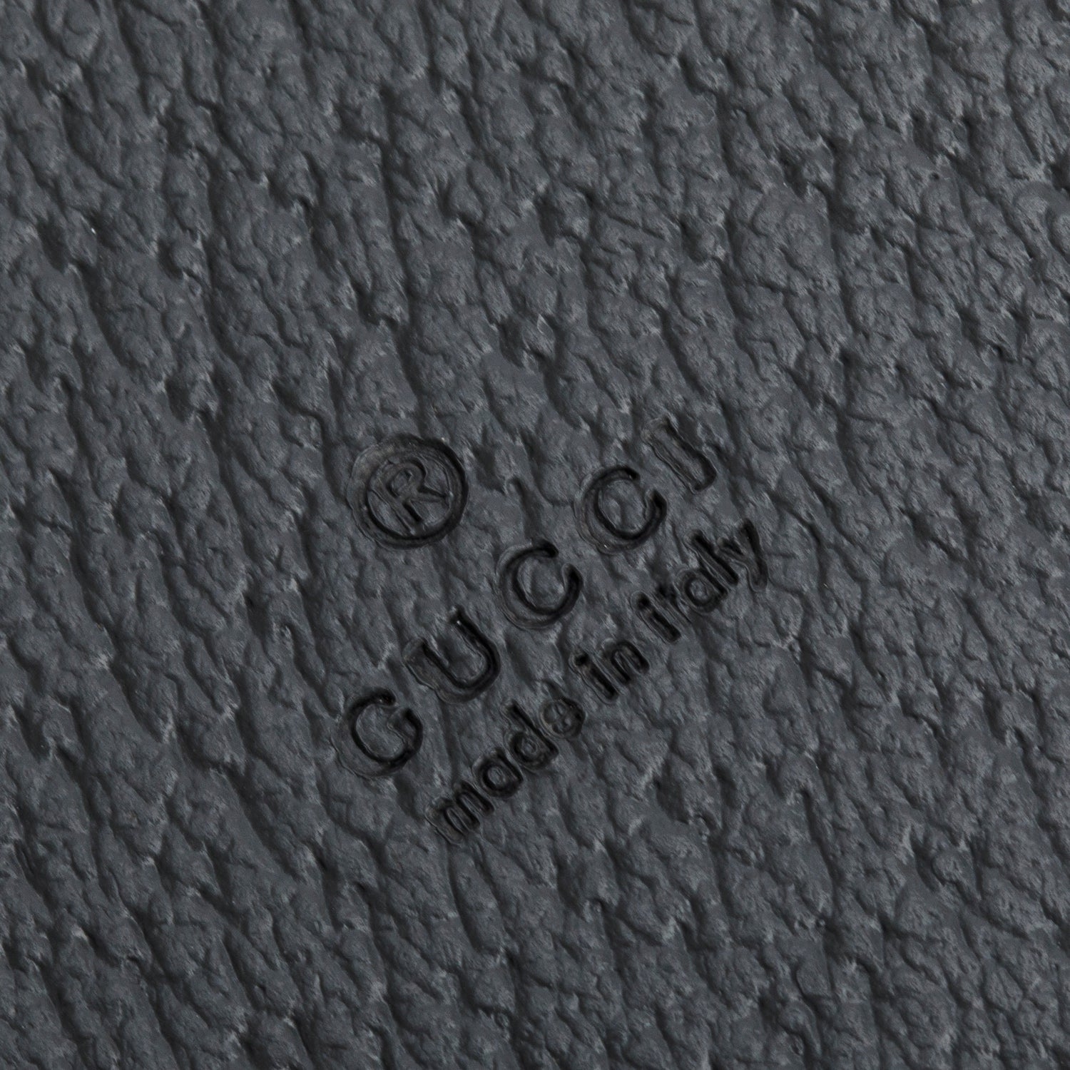 Gucci Grey Calfskin Leather Luggage Tag