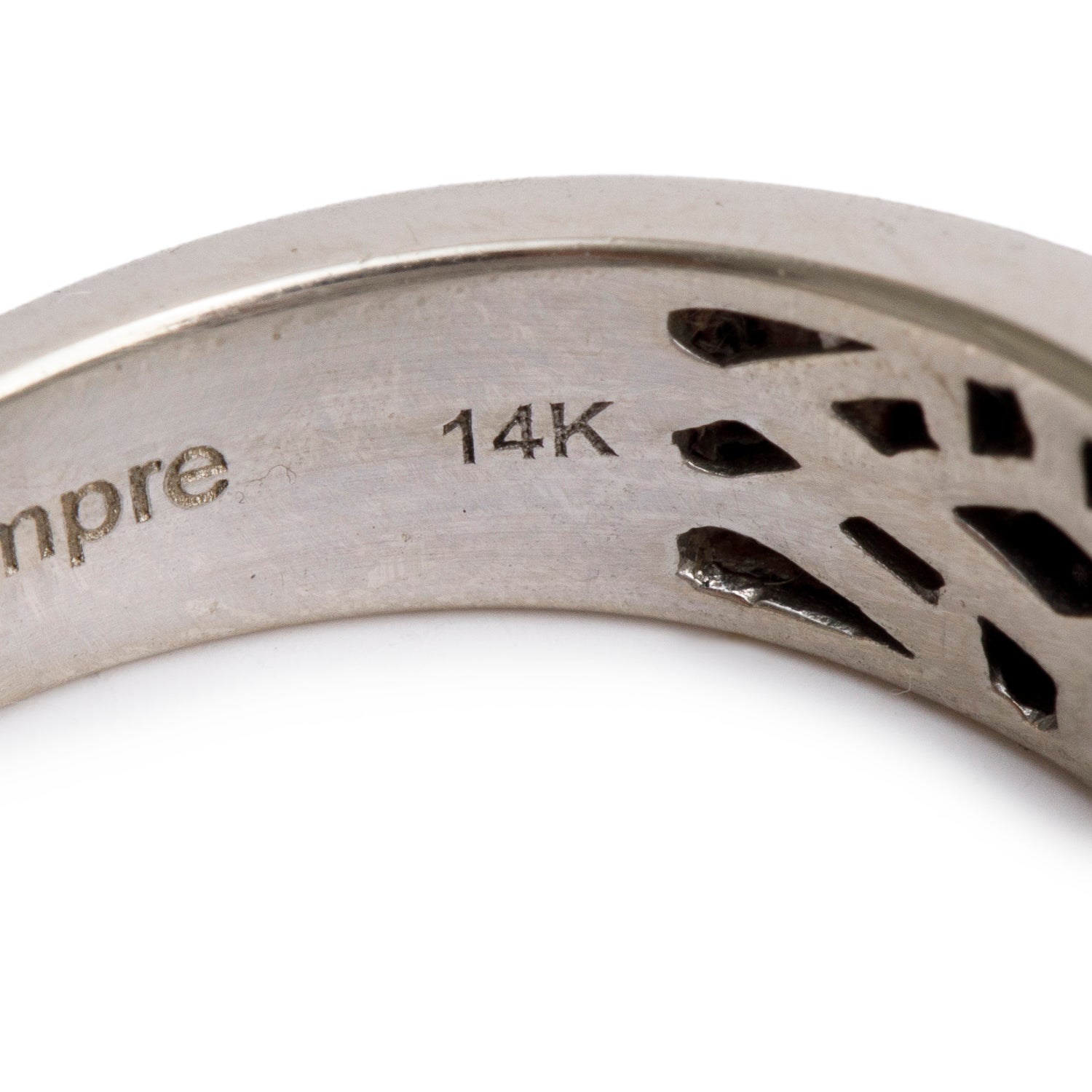 Vera Wang 14k White Gold Love Double Row Diamond Gents Band Ring, Size 9