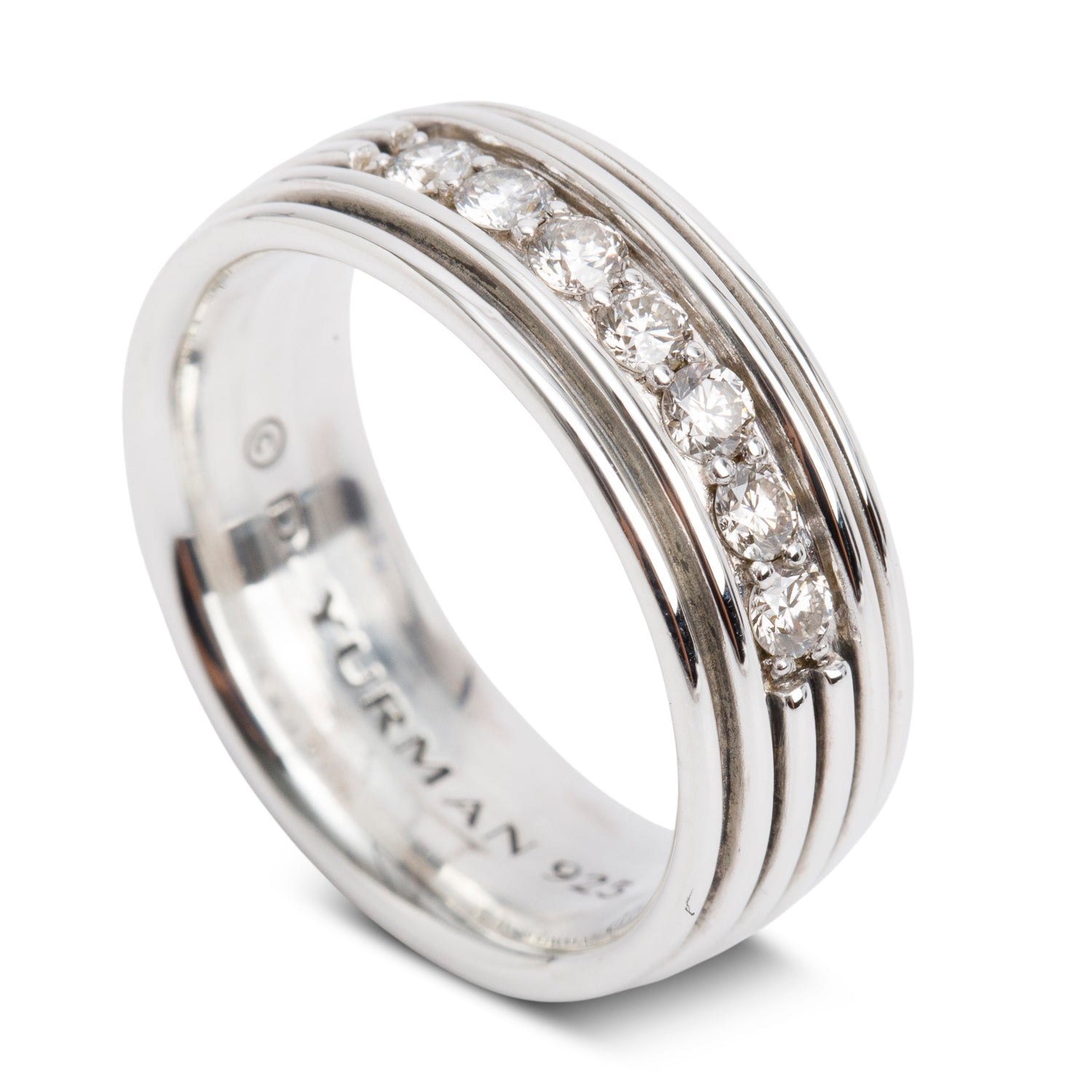 David Yurman Sterling Silver Diamond Royal Cord Band Ring, Size 10