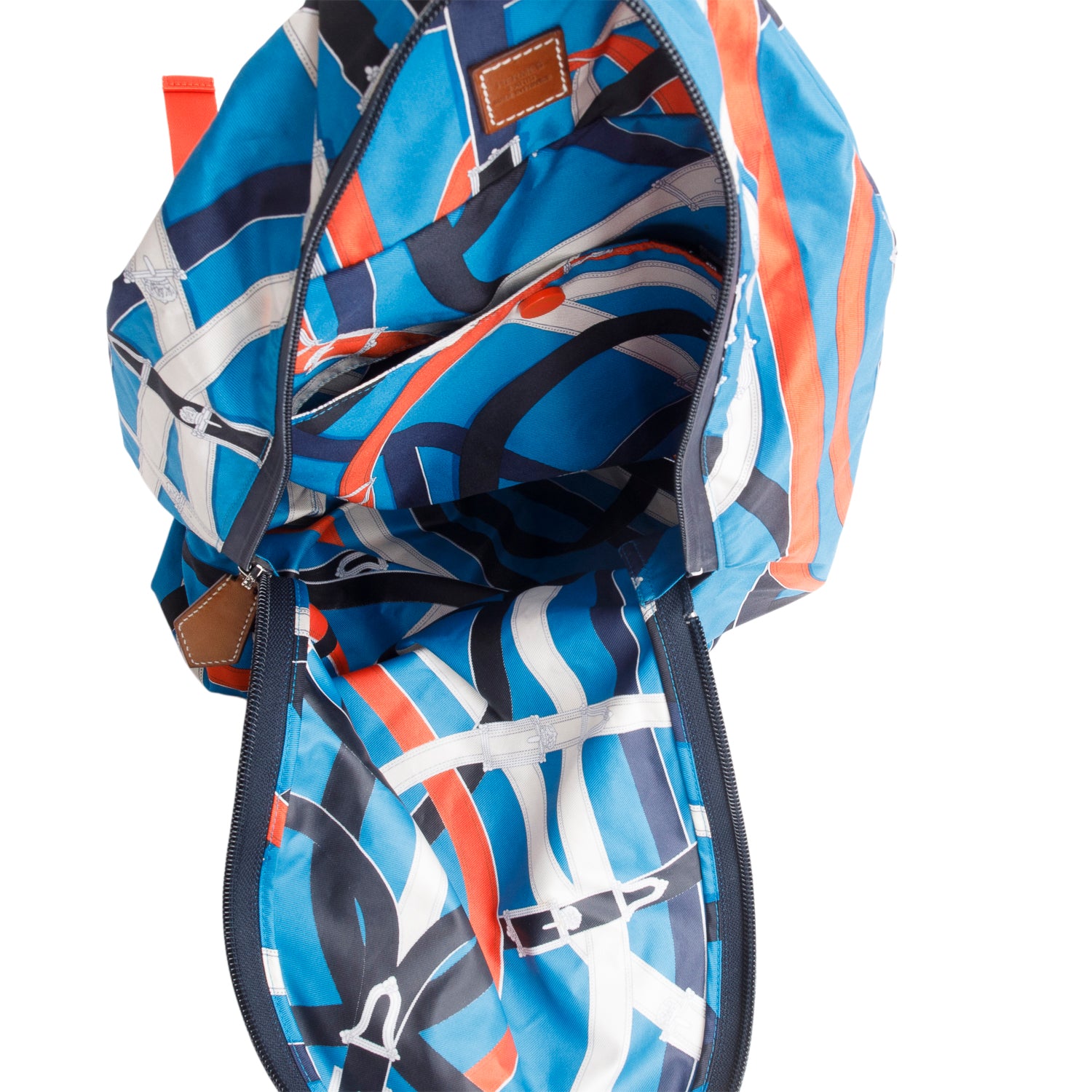 Hermes Multicolor Silk Veau Barenia Cavalcadour Airsilk Backpack w/ Box