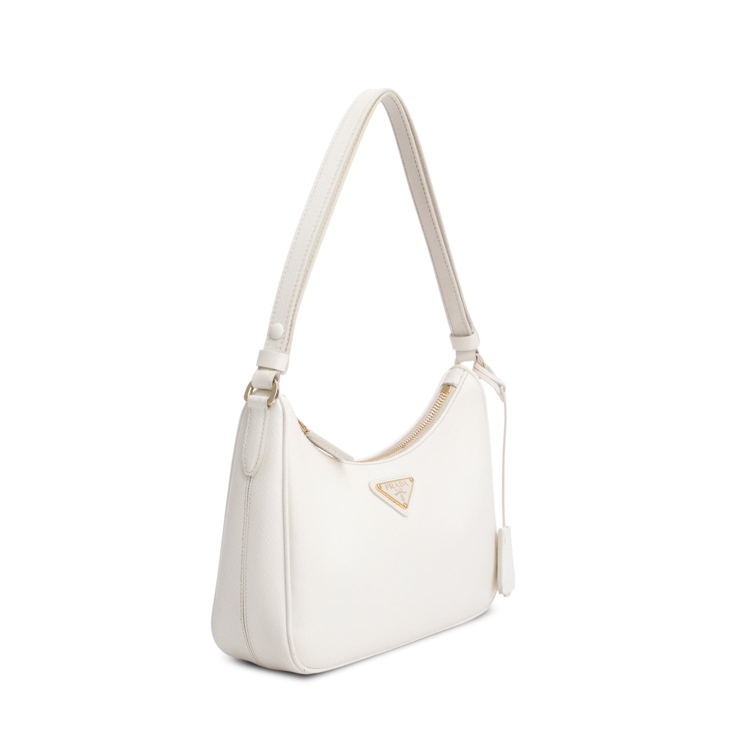 Prada 2023 White Saffiano Lux Mini Re-Edition Shoulder Bag w/ Box & Receipt