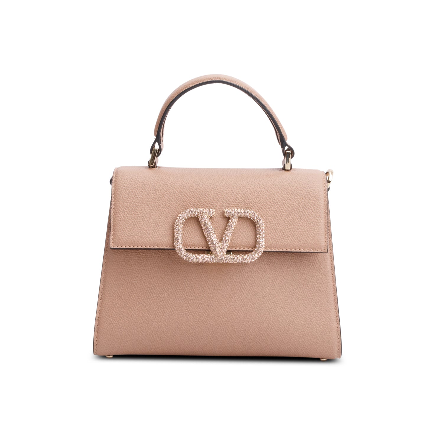 Valentino Pink Grainy Calfskin Small VSling Handbag w/ Box & Strap