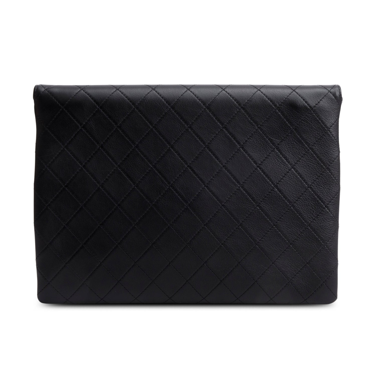 Chanel Black Lambskin Sleek and Chic Clutch w/ Box & Authenticity Card