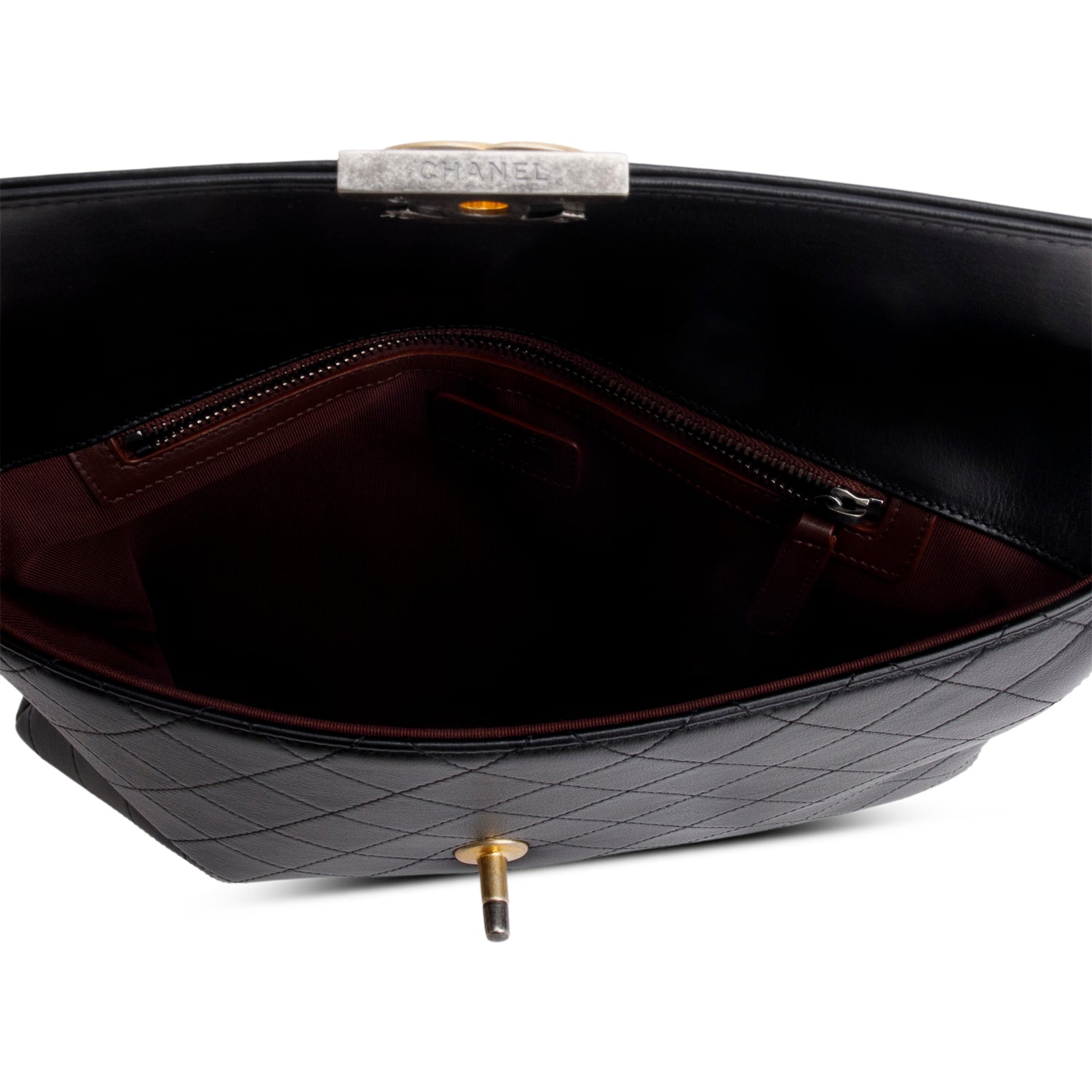 Chanel Black Lambskin Sleek and Chic Clutch w/ Box & Authenticity Card