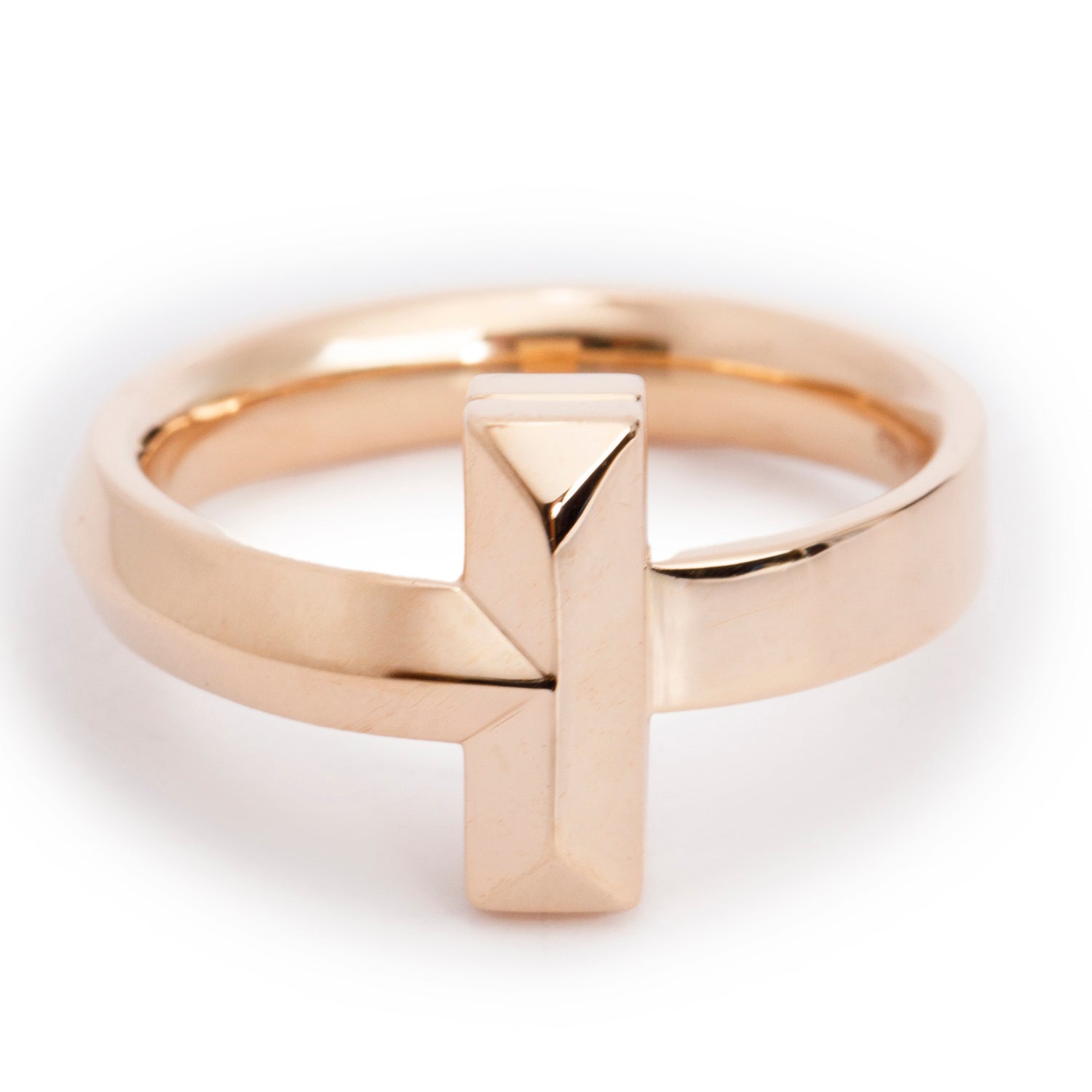 Tiffany & Co. 18k Rose Gold T1 Ring, Size 9 w/ Box