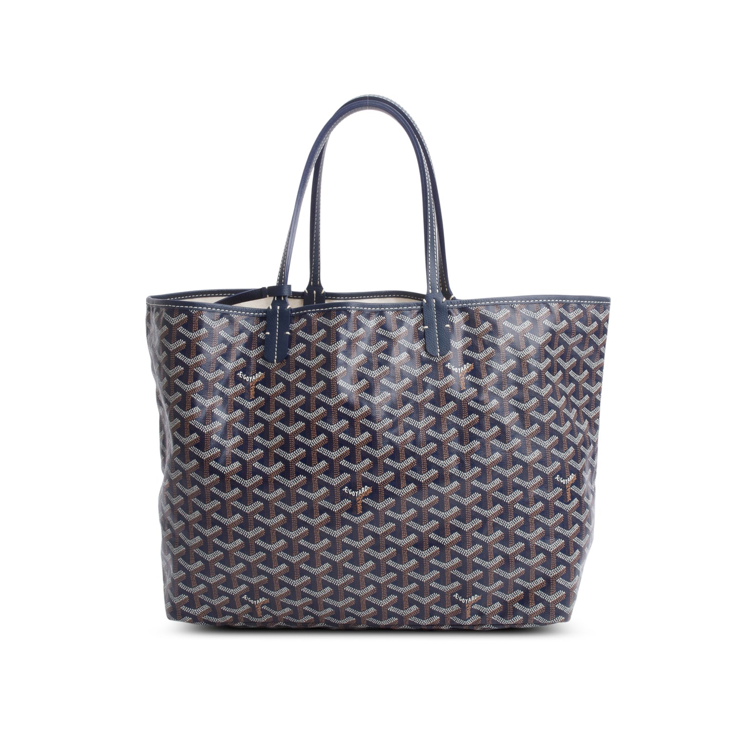 Goyard 2024 Navy Saint Louis PM Tote w/ Pouch