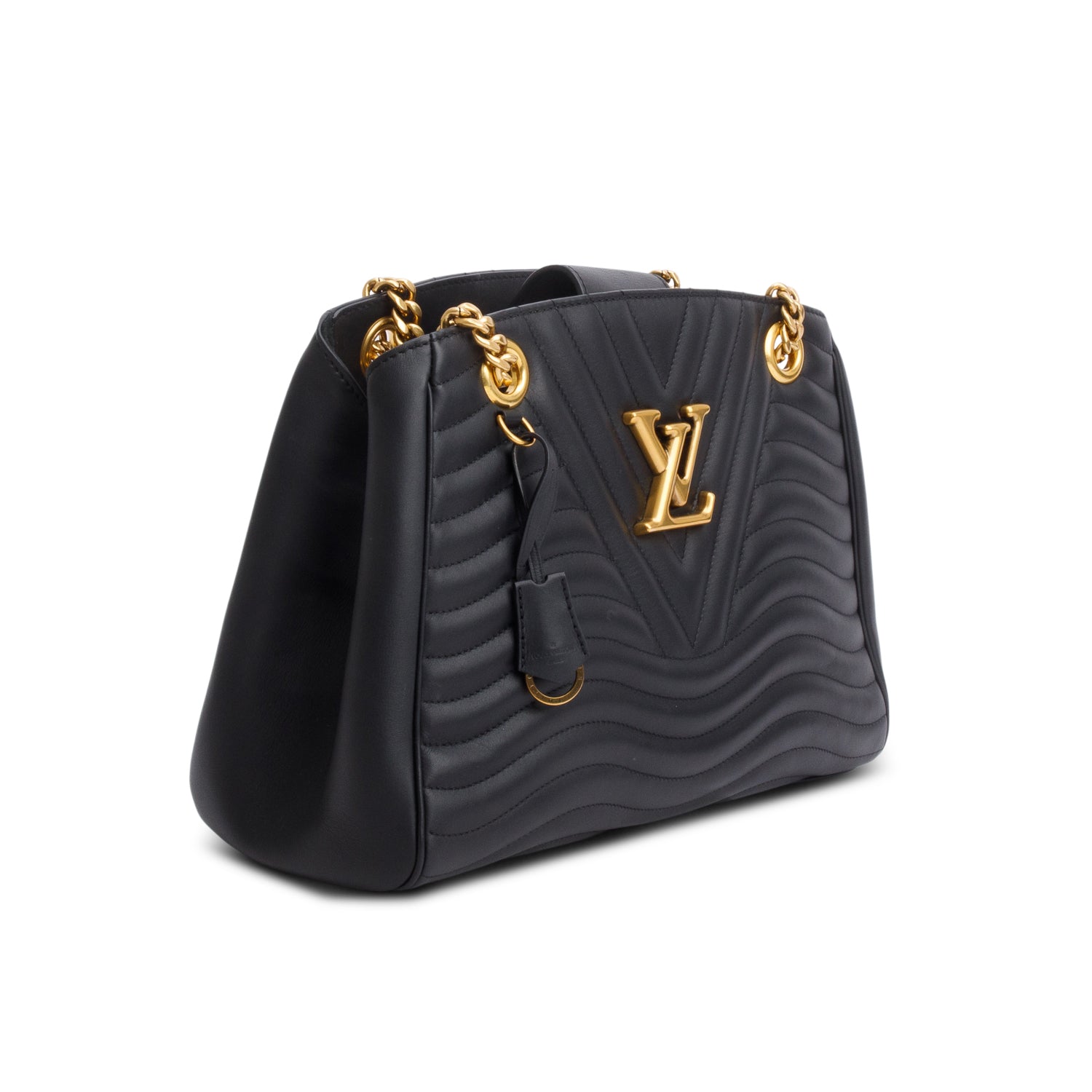 Louis Vuitton Black Calfskin Quilted New Wave Chain Tote