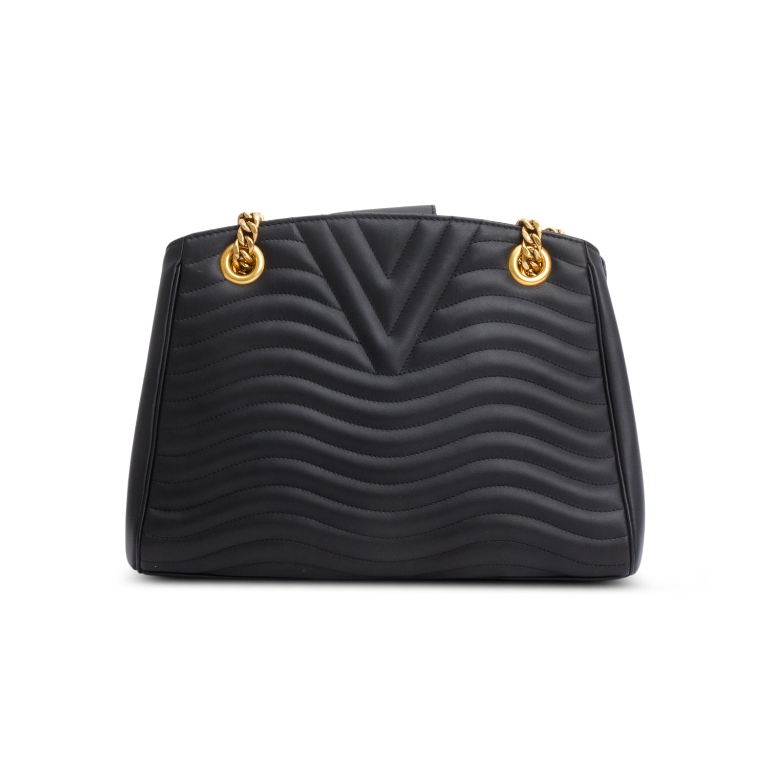 Louis Vuitton Black Calfskin Quilted New Wave Chain Tote