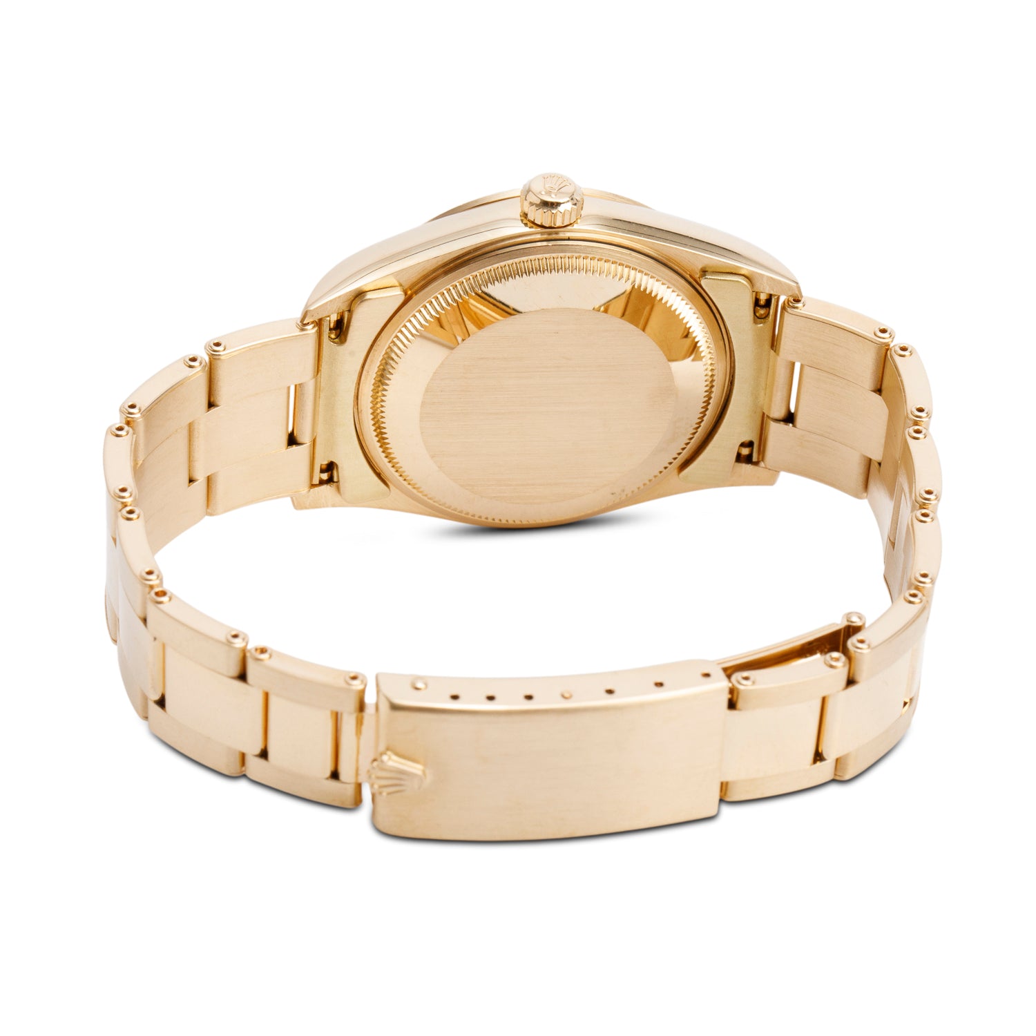 Rolex 18k Yellow Gold Oyster Perpetual Date 34 MM Watch Champagne Dial 15238 w/ Box & Papers