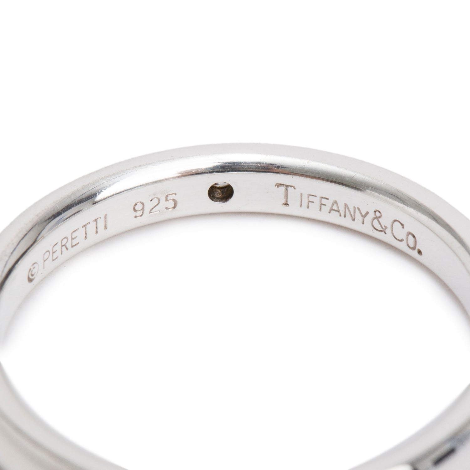 Tiffany & Co. Elsa Peretti Sterling Silver Diamond Band Ring, Size 7.5